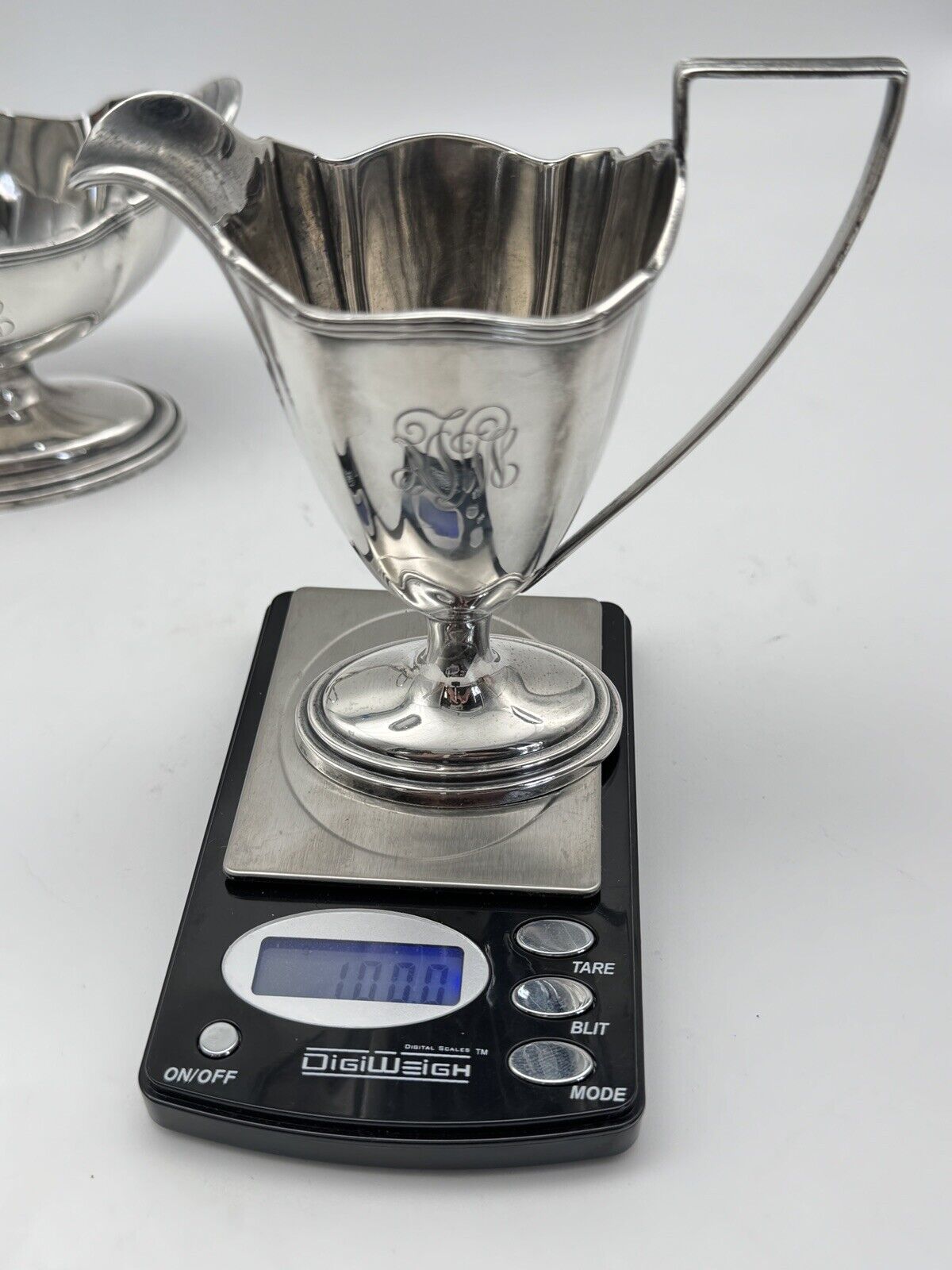 Gorham PLYMOUTH Sterling Silver Creamer & Sugar Monogrammed Small Dents‼️