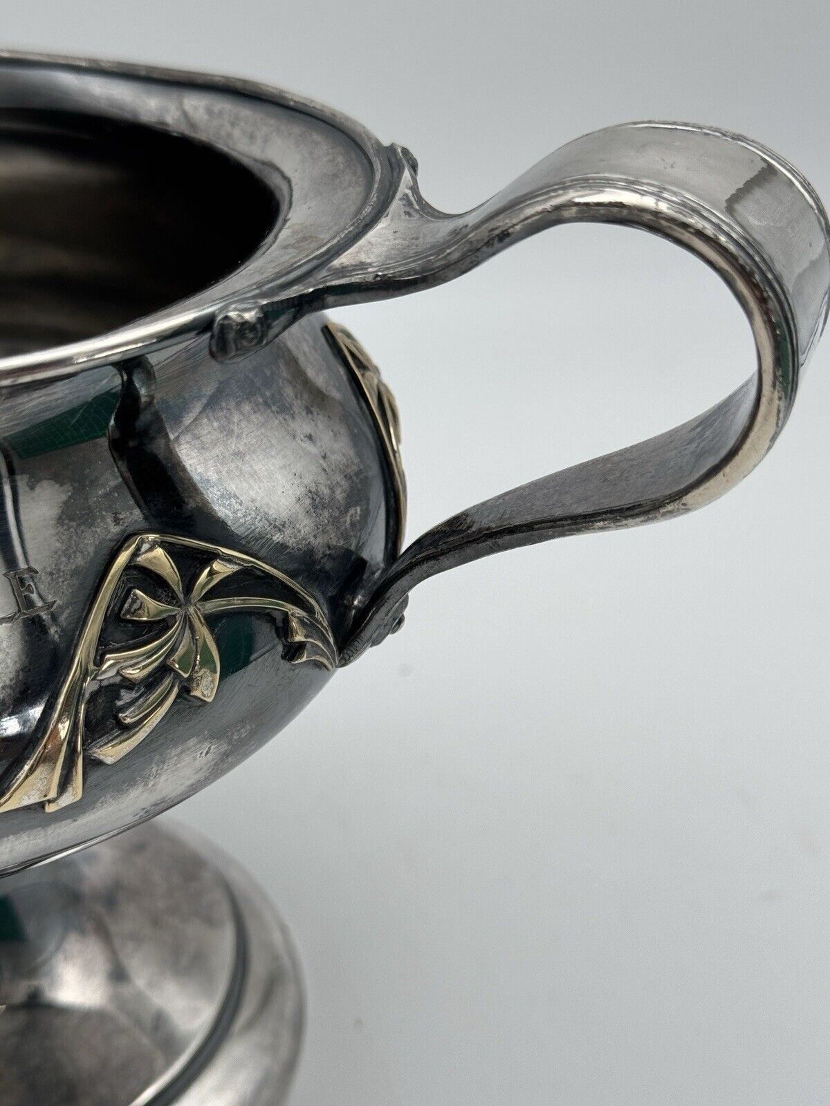 Antique ART NOUVEAU Silverplate Trophy 1917 Holstein Friesian World AWARD RARE‼️