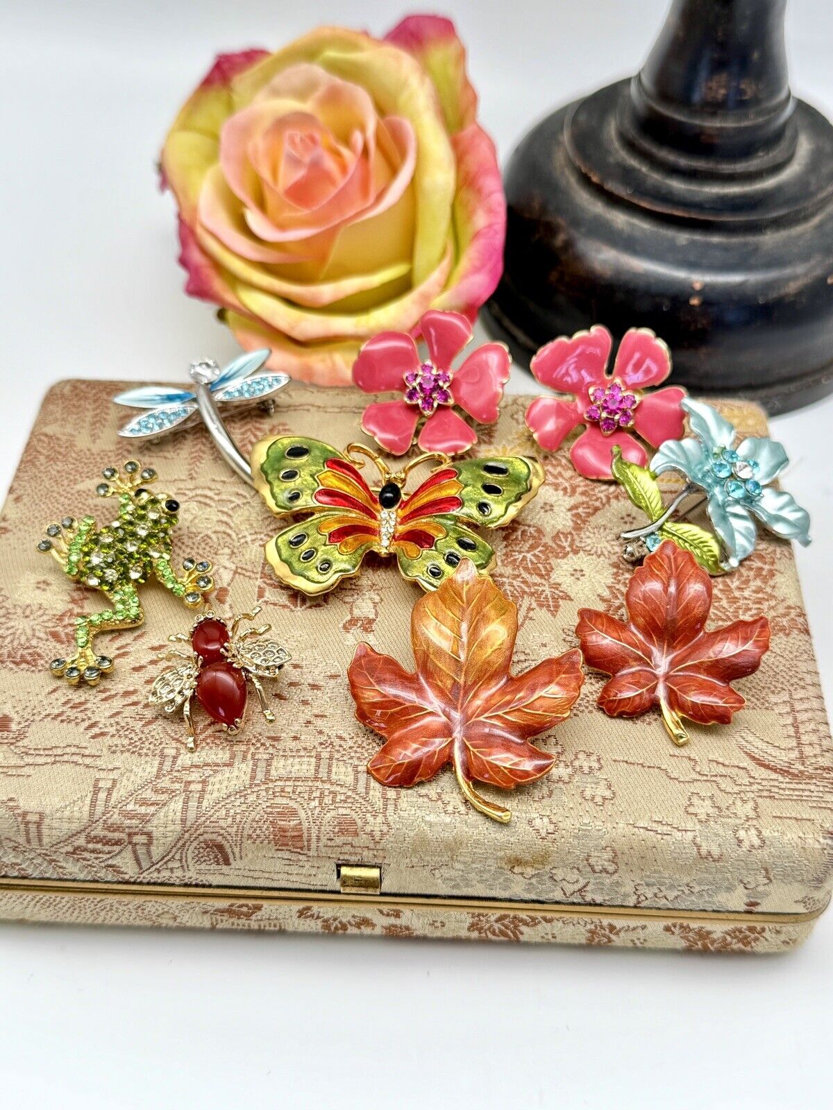 Vintage Jewelry Lot With Case THE GARDEN COLLECTION 9 Pieces‼️