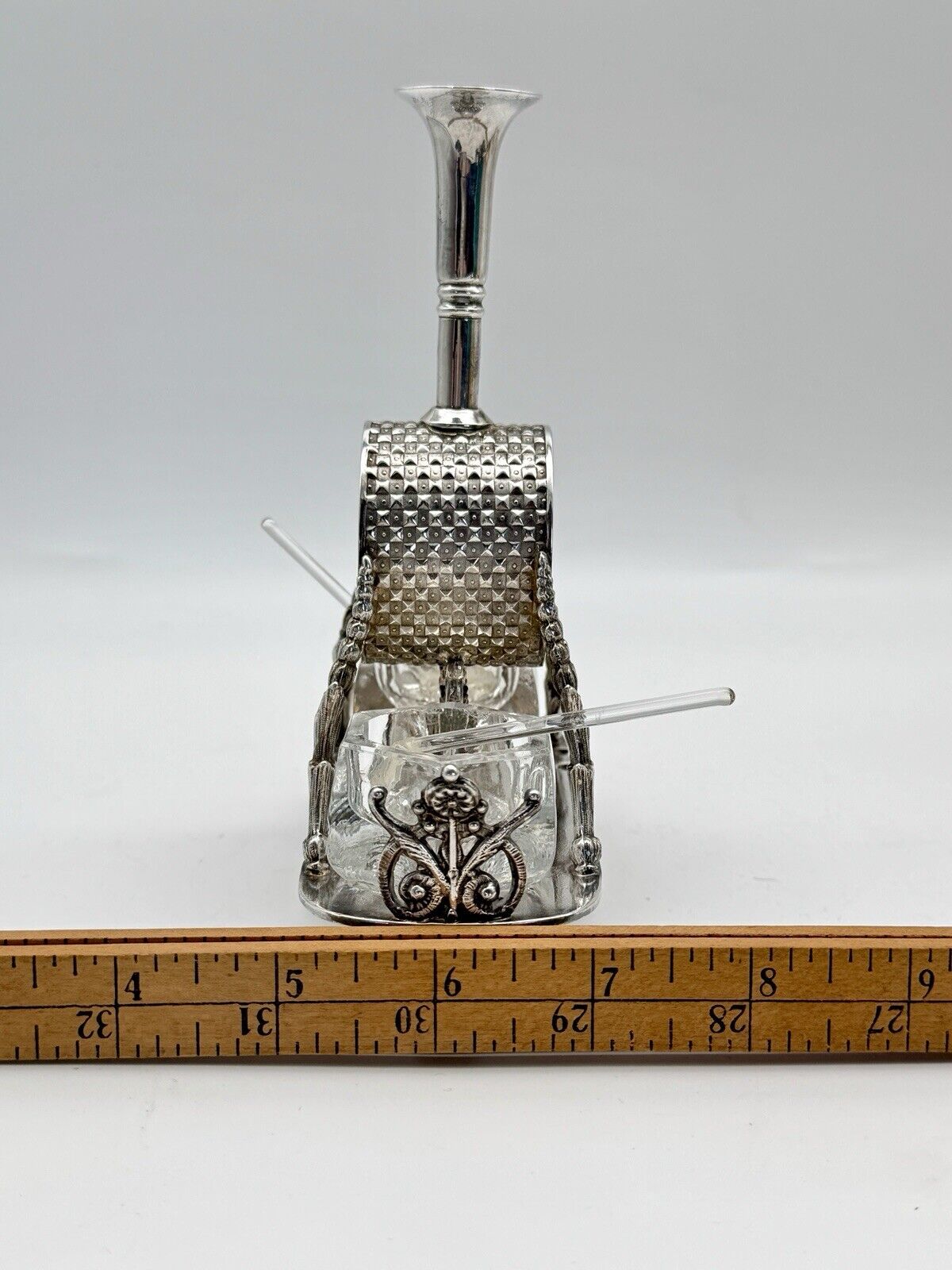 Antique Napkin Holder Victorian Silverplate, Salt, Flower Vase RARE Collectible