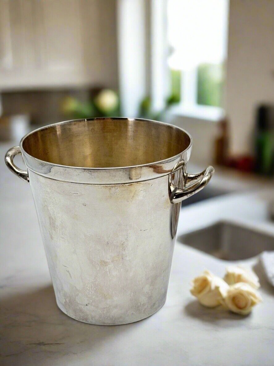 Vintage Silverplate Ice Bucket Pottery Barn Circa 5.5” X 5”