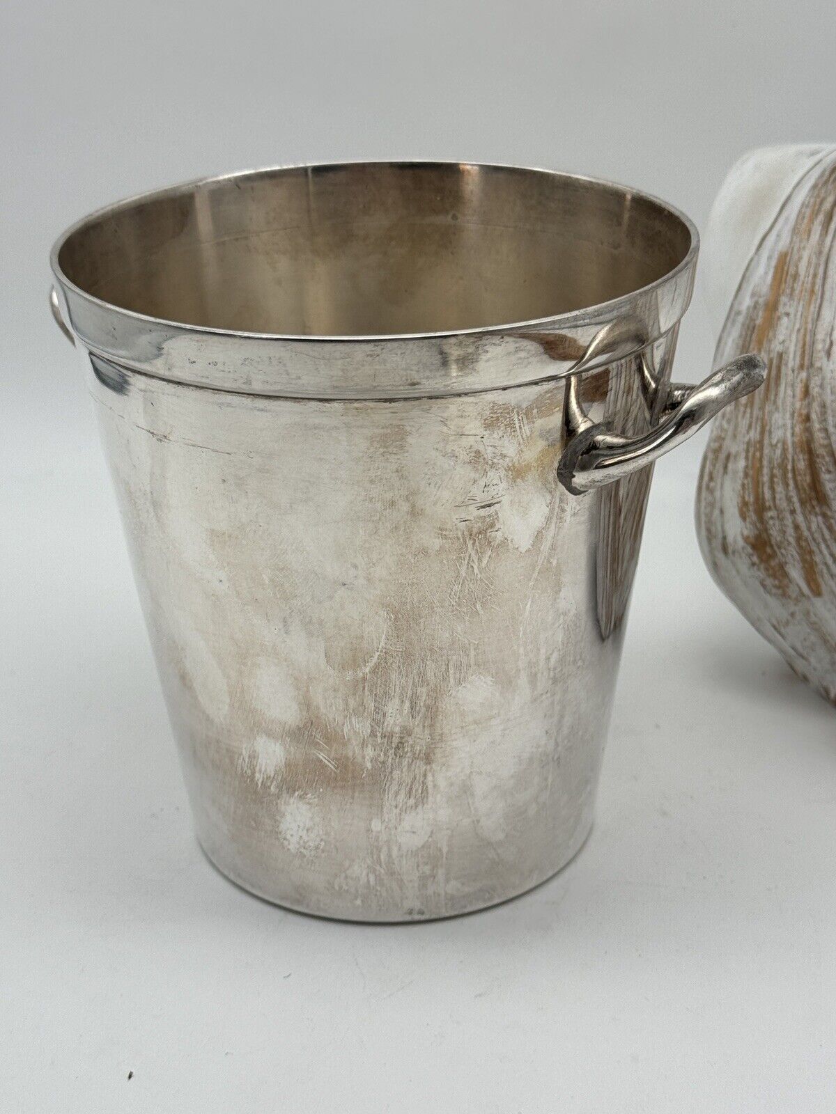 Vintage Silverplate Ice Bucket Pottery Barn Circa 5.5” X 5”