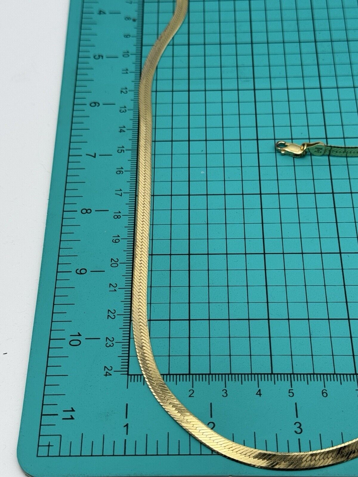 Gold Vermeil STERLING SILVER HERRING BONE NECKLACE 16g - 18" LONG SC-5A