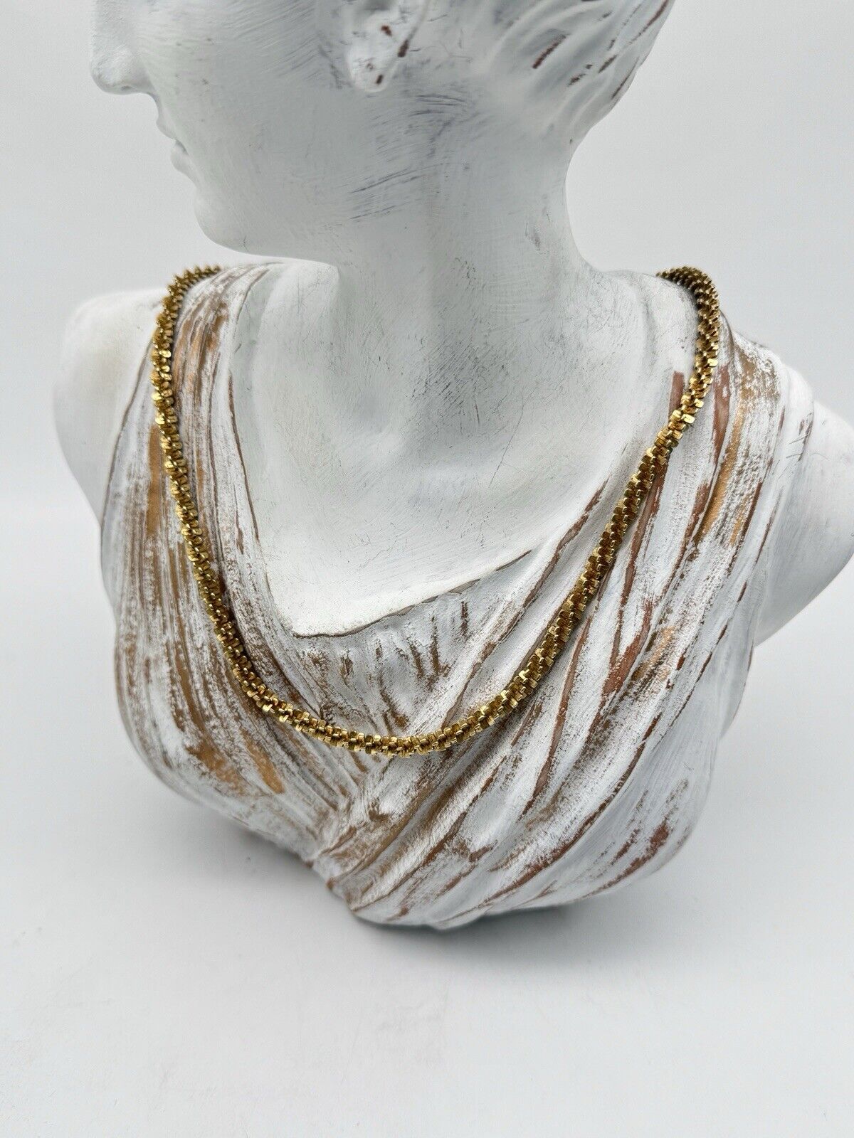 VINTAGE Gold Vermeil Necklace Sterling 925 Confetti Link Chain 18” ESTATE FIND