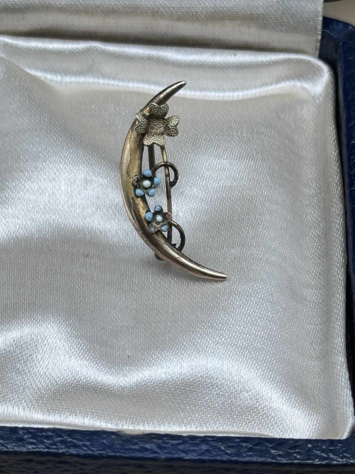 Antique Edwardian Crescent Moon GF Lingerie PIN