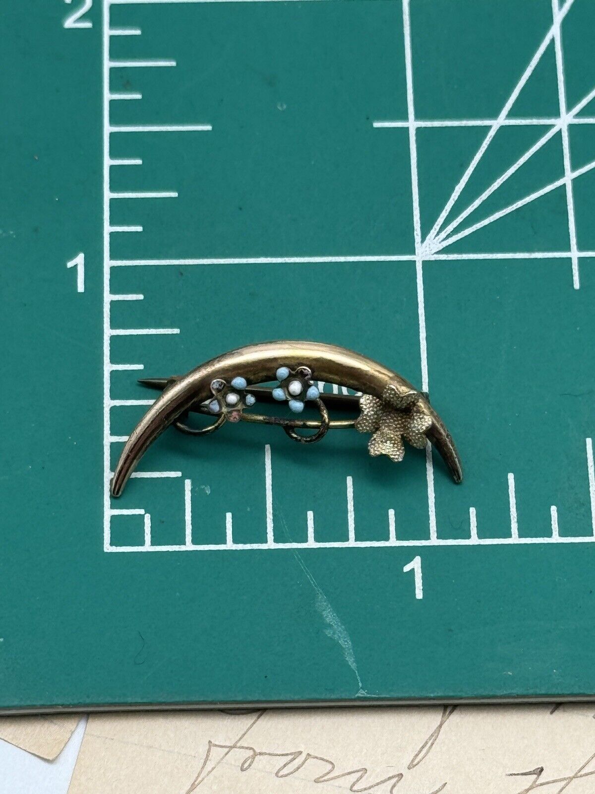 Antique Edwardian Crescent Moon GF Lingerie PIN