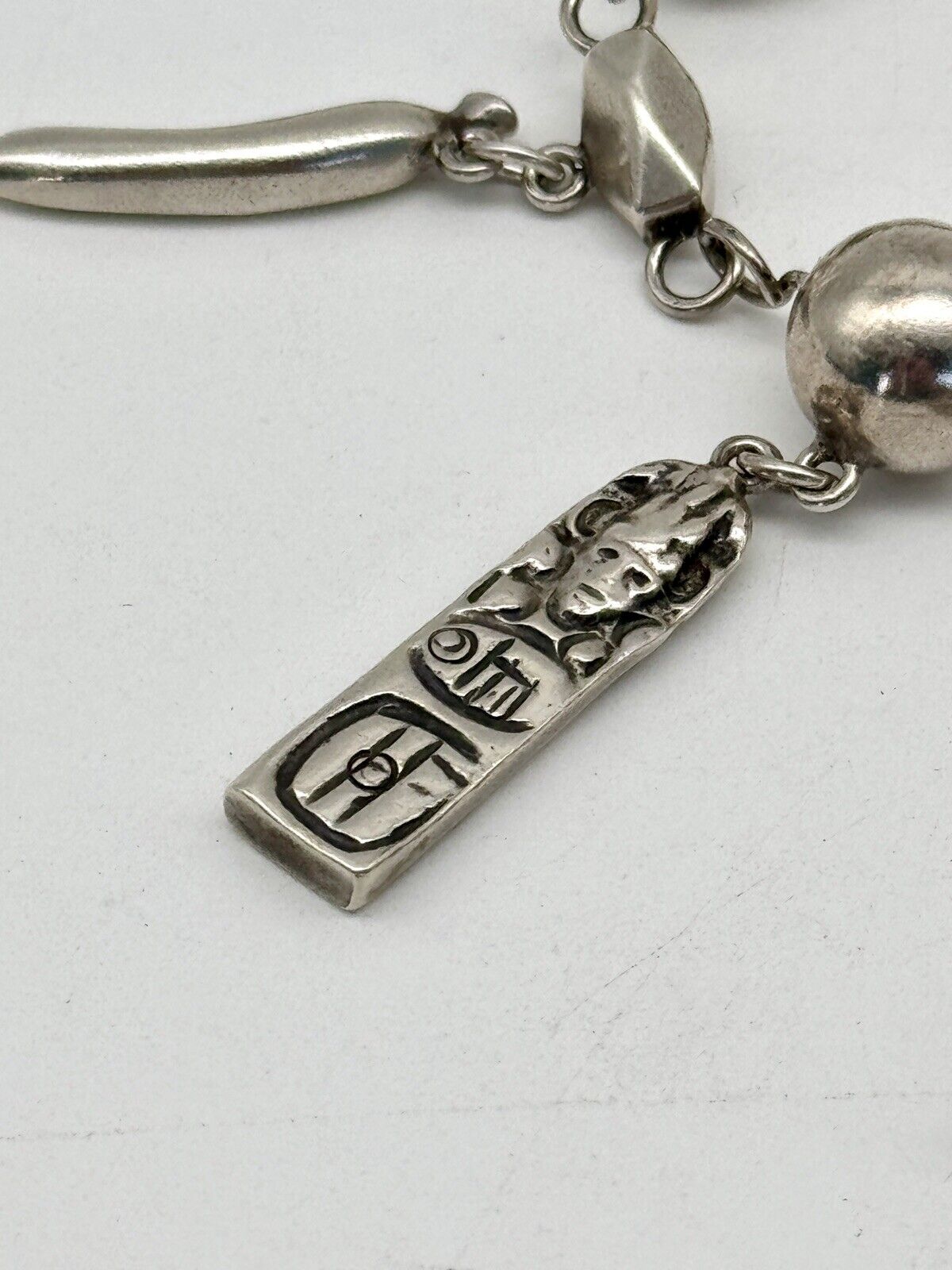 Vintage Mexico PARRA Sterling 9 Original Charms Heavy Link Bracelet 6.25+