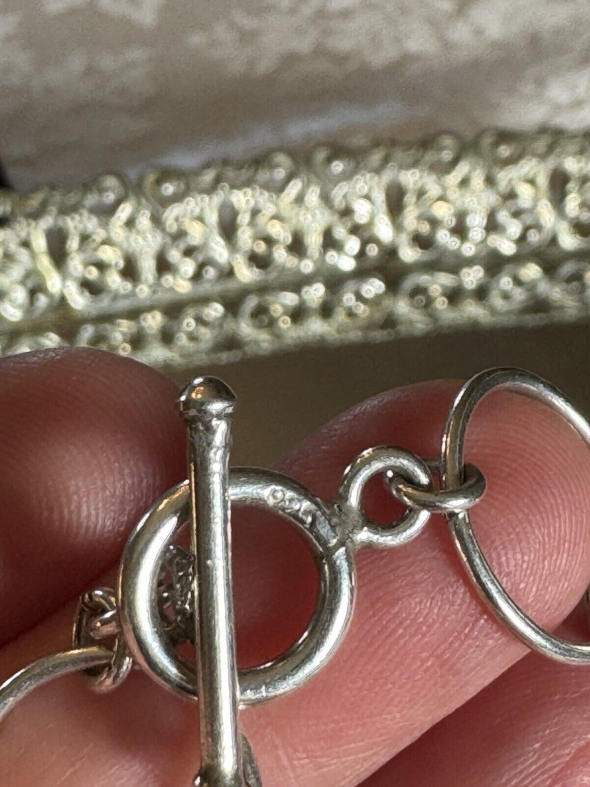 Modernist STERLING Silver 925 Necklace ETERNITY Rings 16.5”