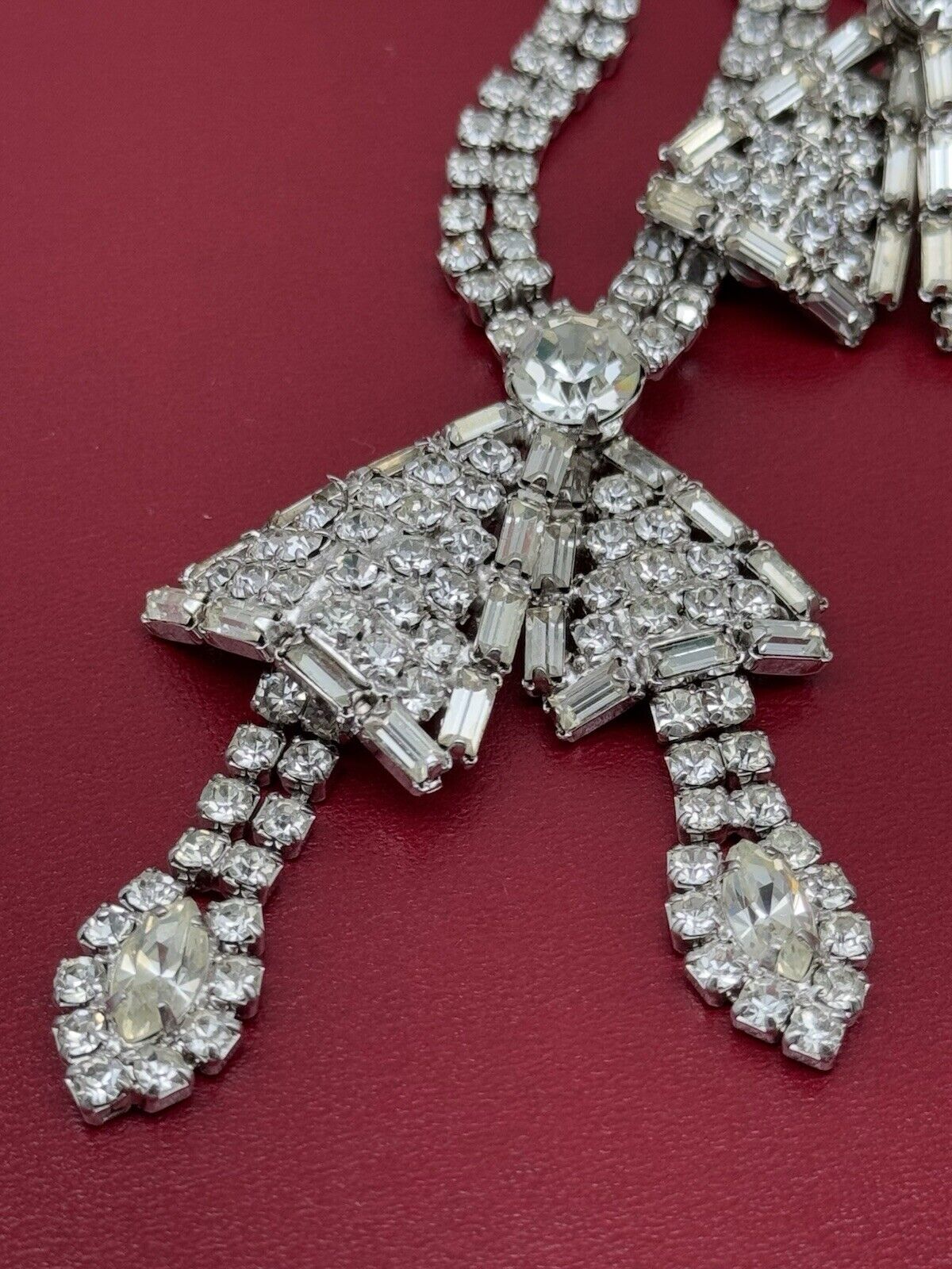 Vintage WEISS Demi Parure Choker & Earrings Clear Crystal Rhinestone