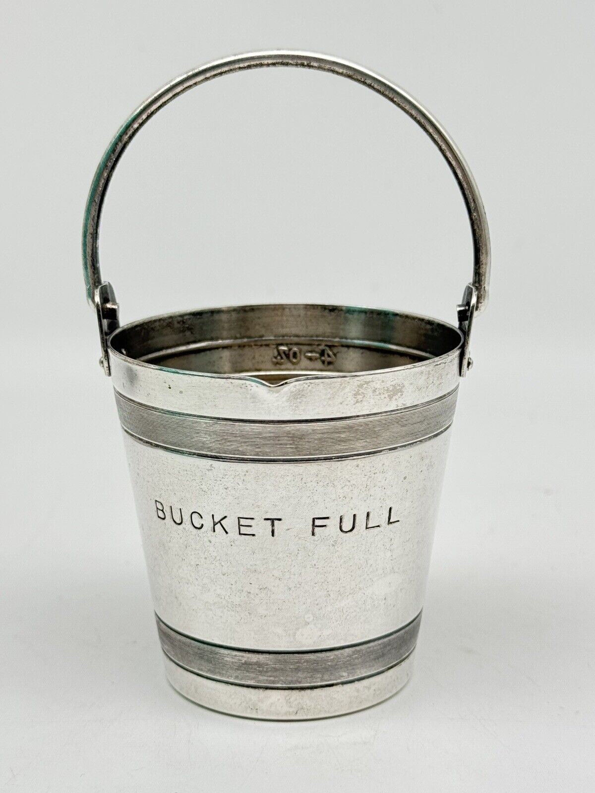 Vintage NAPIER “Bucket Full” Barware Jigger 1 To 4oz Silverplate
