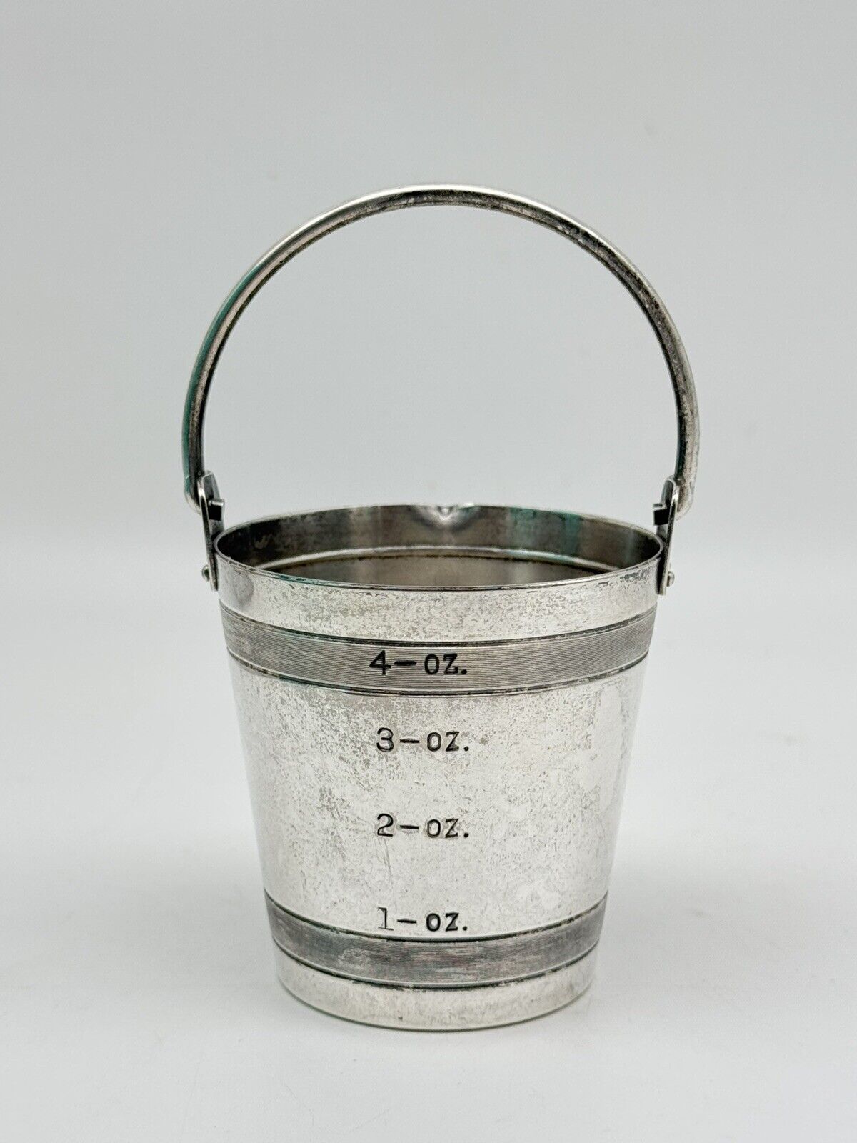 Vintage NAPIER “Bucket Full” Barware Jigger 1 To 4oz Silverplate