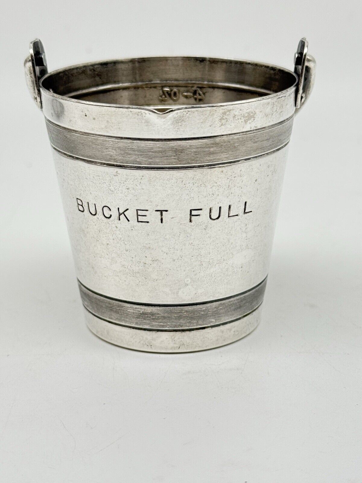 Vintage NAPIER “Bucket Full” Barware Jigger 1 To 4oz Silverplate