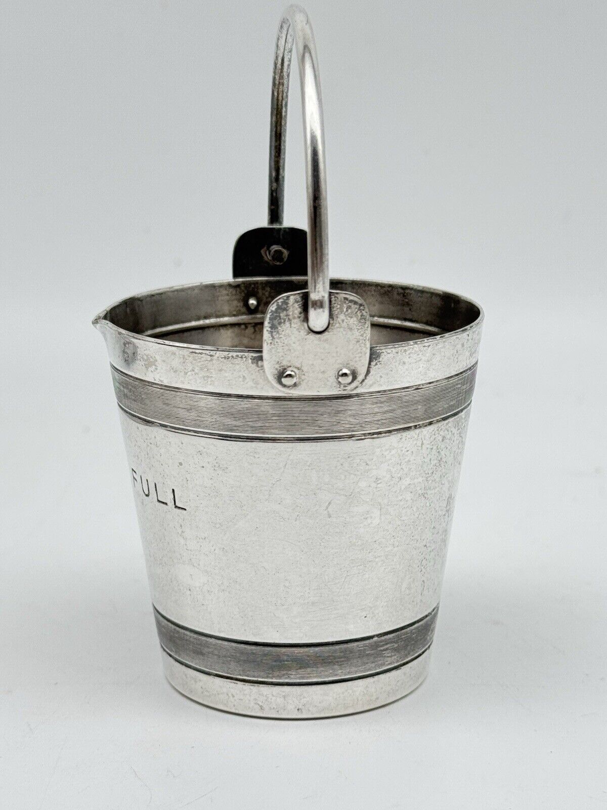 Vintage NAPIER “Bucket Full” Barware Jigger 1 To 4oz Silverplate