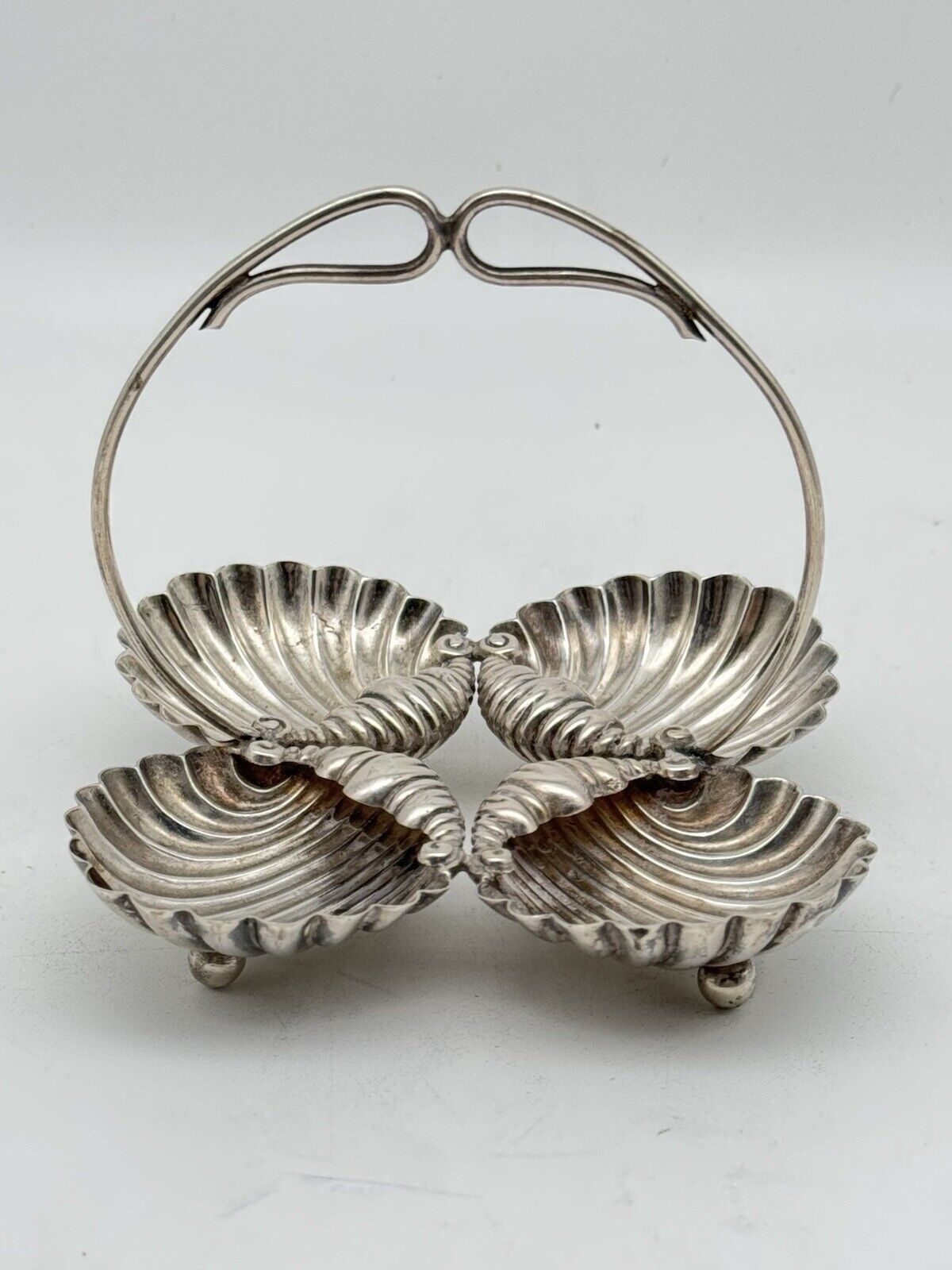 Vintage Shell Dish Portuguese Solid Silver Hallmarked 833