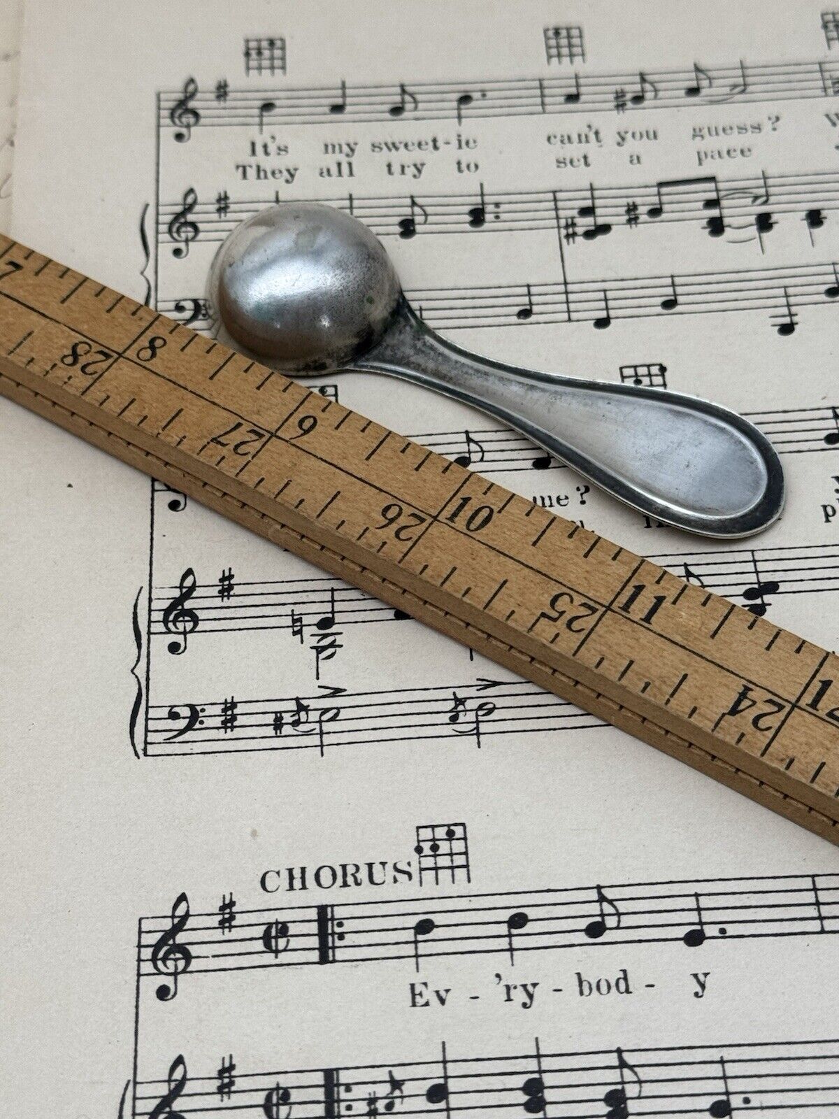 Original Antique INDIA TEA Spoon "ONE LEVEL SPOON MAKES TWO CUPS" ADVERTISING