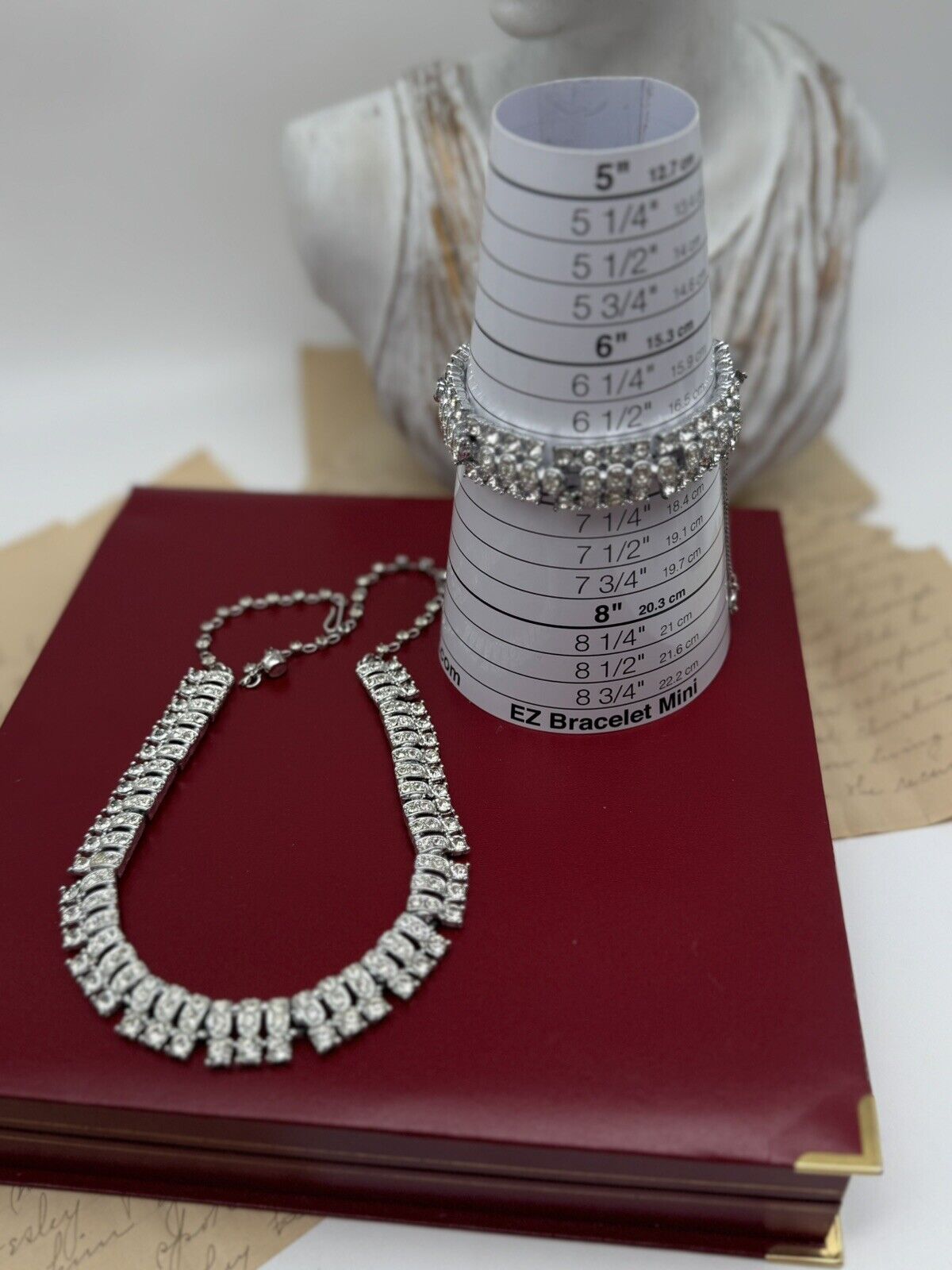 Vintage SIGNED Sarah Coventry Demi Parure Silvertone Clear Rhinestone