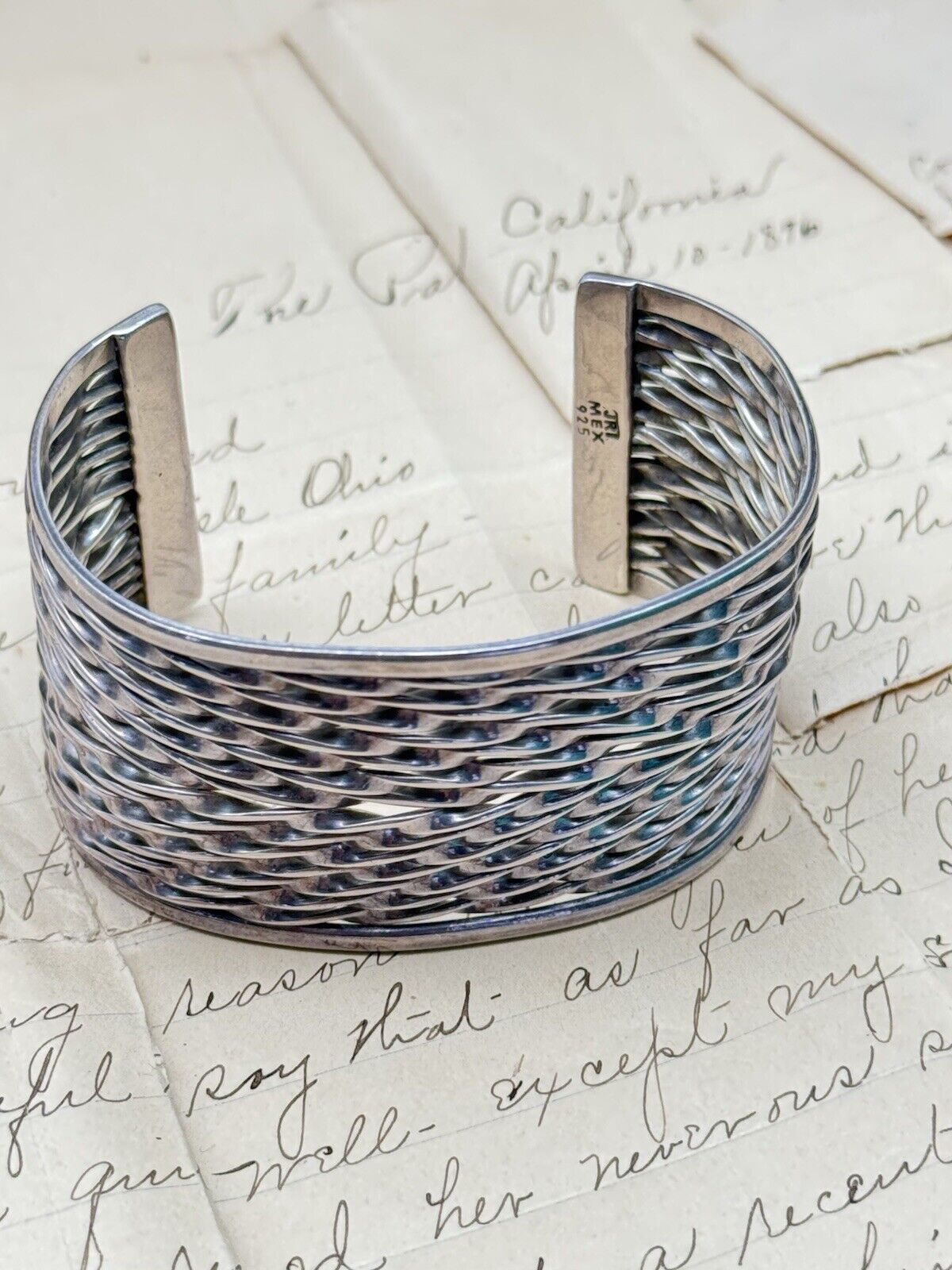 Vintage Cuff Bracelet Sterling 925 SIGNED JRI Mexican