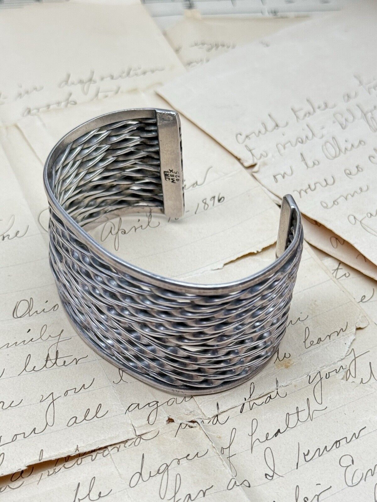 Vintage Cuff Bracelet Sterling 925 SIGNED JRI Mexican