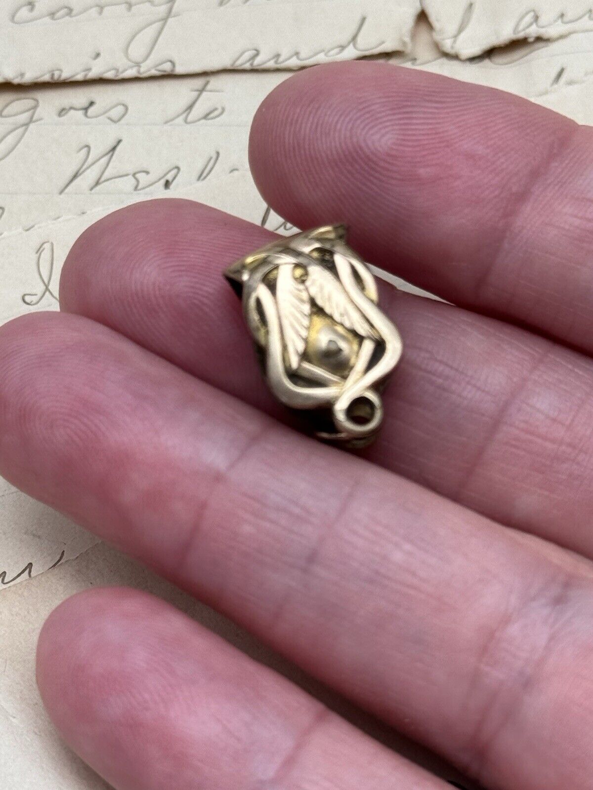 Antique Gold-Filled Pocket Watch Chain Clip Signed JFSS Ca. 5.5”