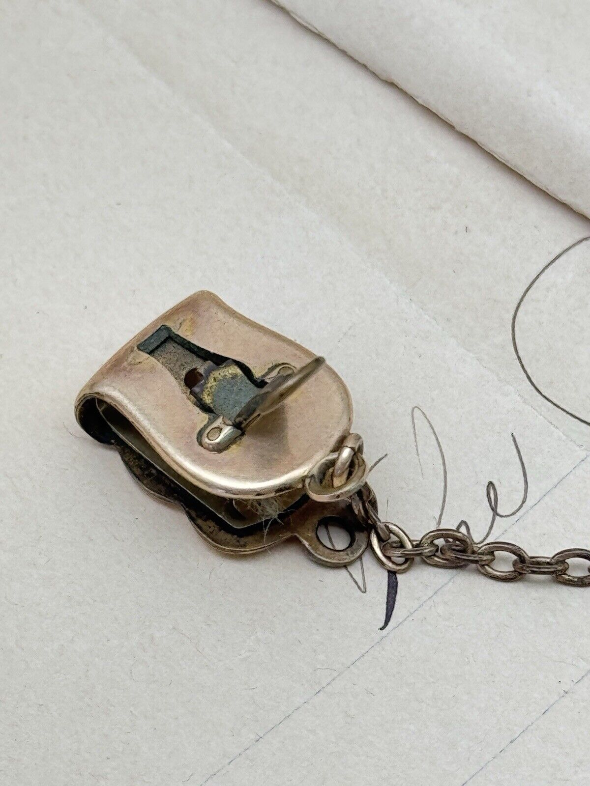 Antique Gold-Filled Pocket Watch Chain Clip Signed JFSS Ca. 5.5”