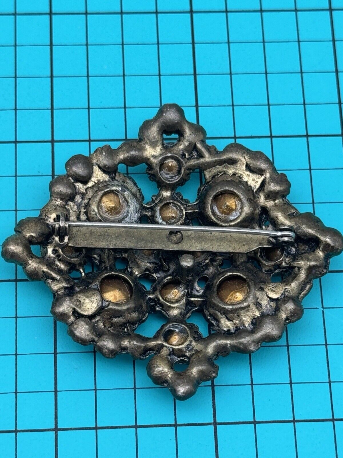 Vintage Antique Style Purple Rhinestone Brooch ESTATE FIND