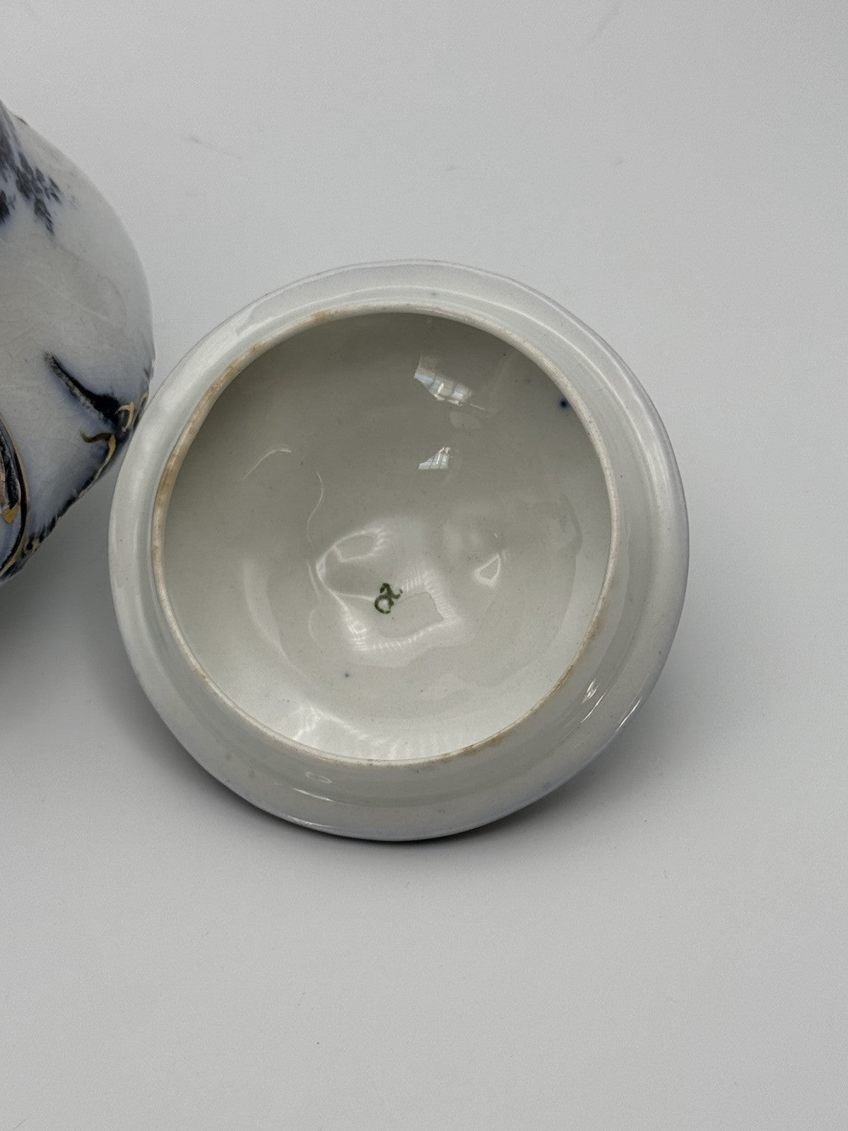 Antique Chiswick (Flow Blue) by RIDGWAY (RIDGWAYS) Sugar Bowl With Lid RARE