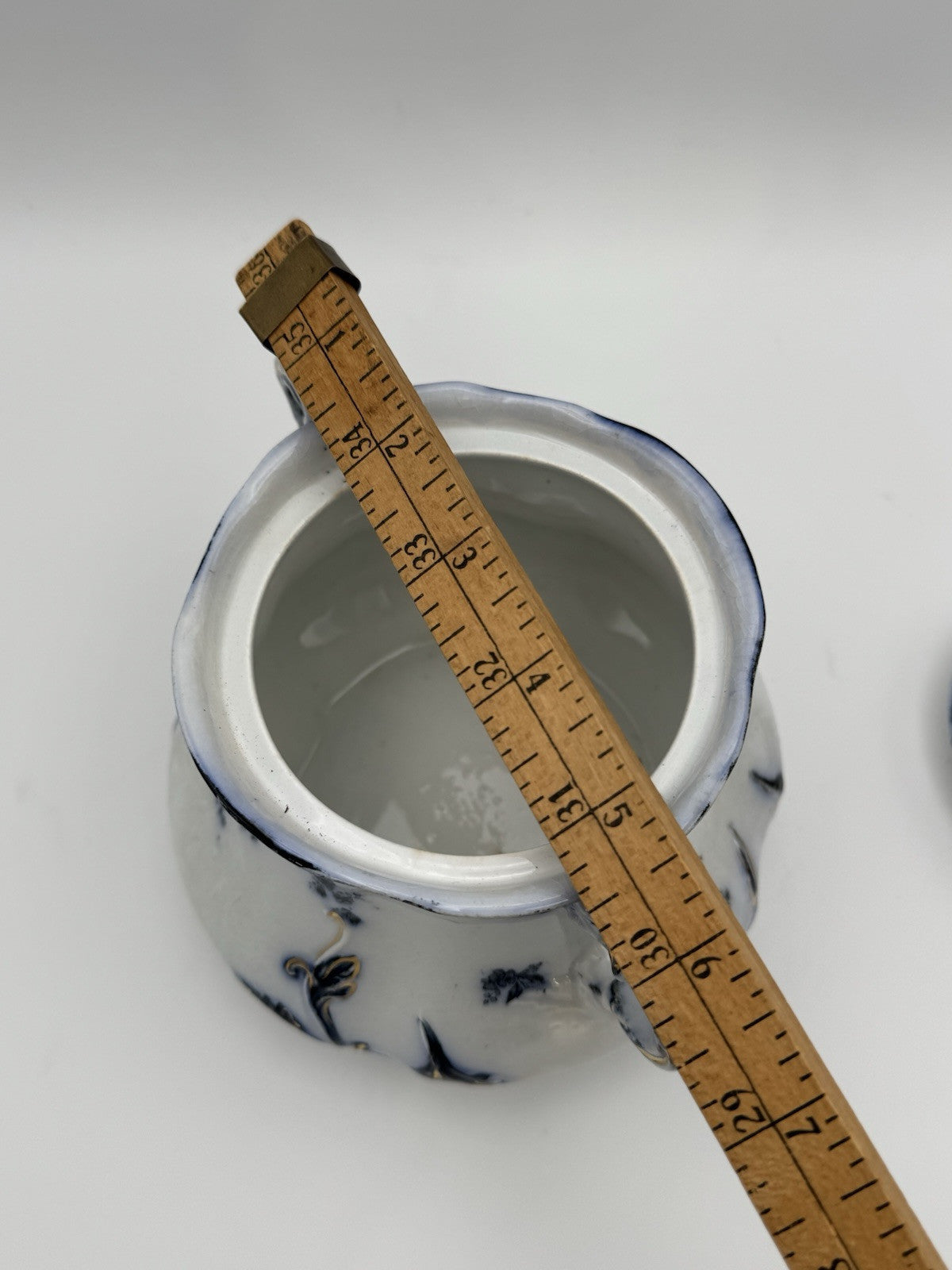 Antique Chiswick (Flow Blue) by RIDGWAY (RIDGWAYS) Sugar Bowl With Lid RARE
