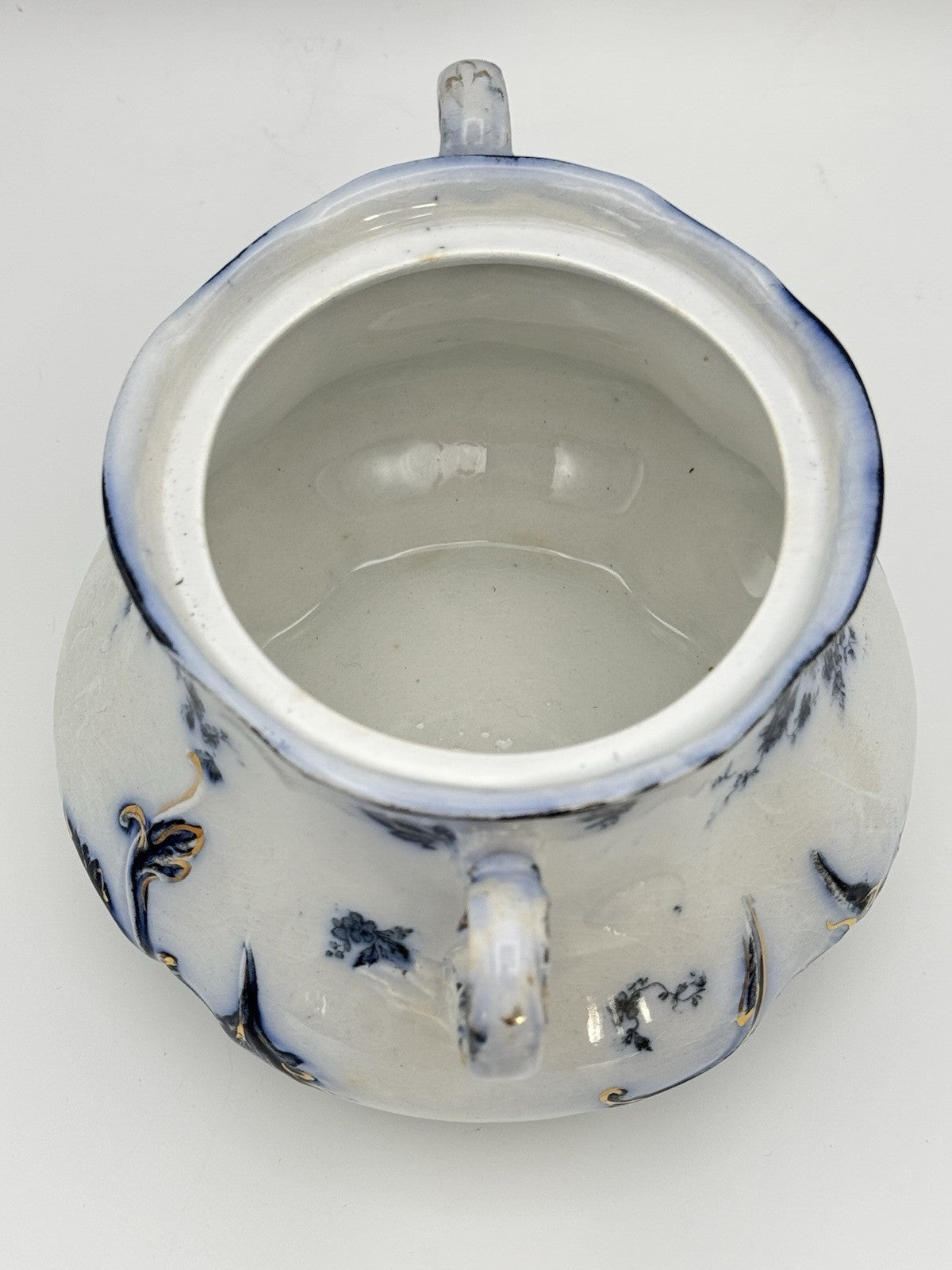 Antique Chiswick (Flow Blue) by RIDGWAY (RIDGWAYS) Sugar Bowl With Lid RARE