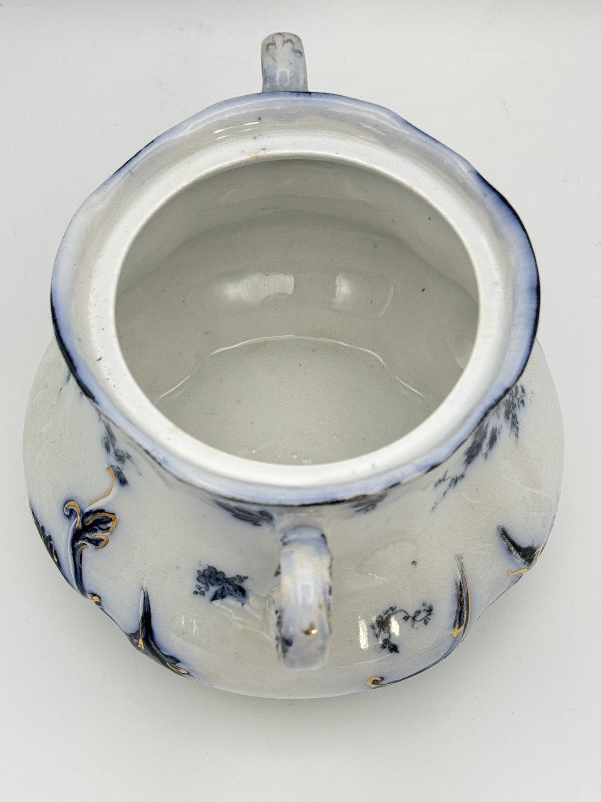 Antique Chiswick (Flow Blue) by RIDGWAY (RIDGWAYS) Sugar Bowl With Lid RARE
