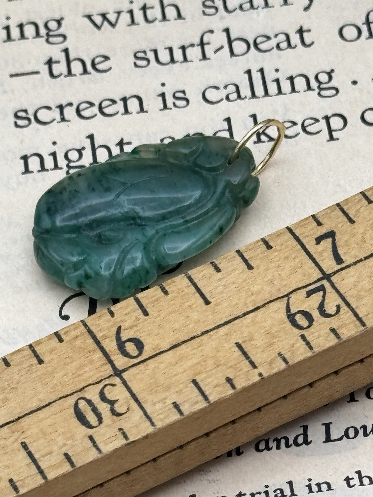 Vintage Carved Jade Pendant ESTATE FIND