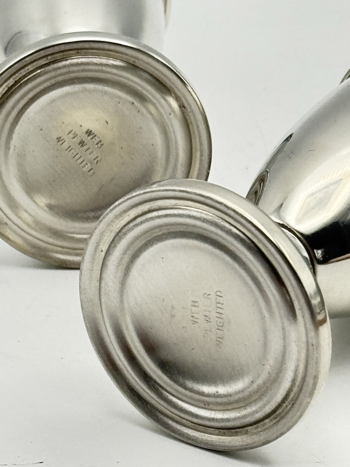 WEB WEIGHTED SALT & PEPPER SHAKERS SET OF 2 In Original Box VINTAGE