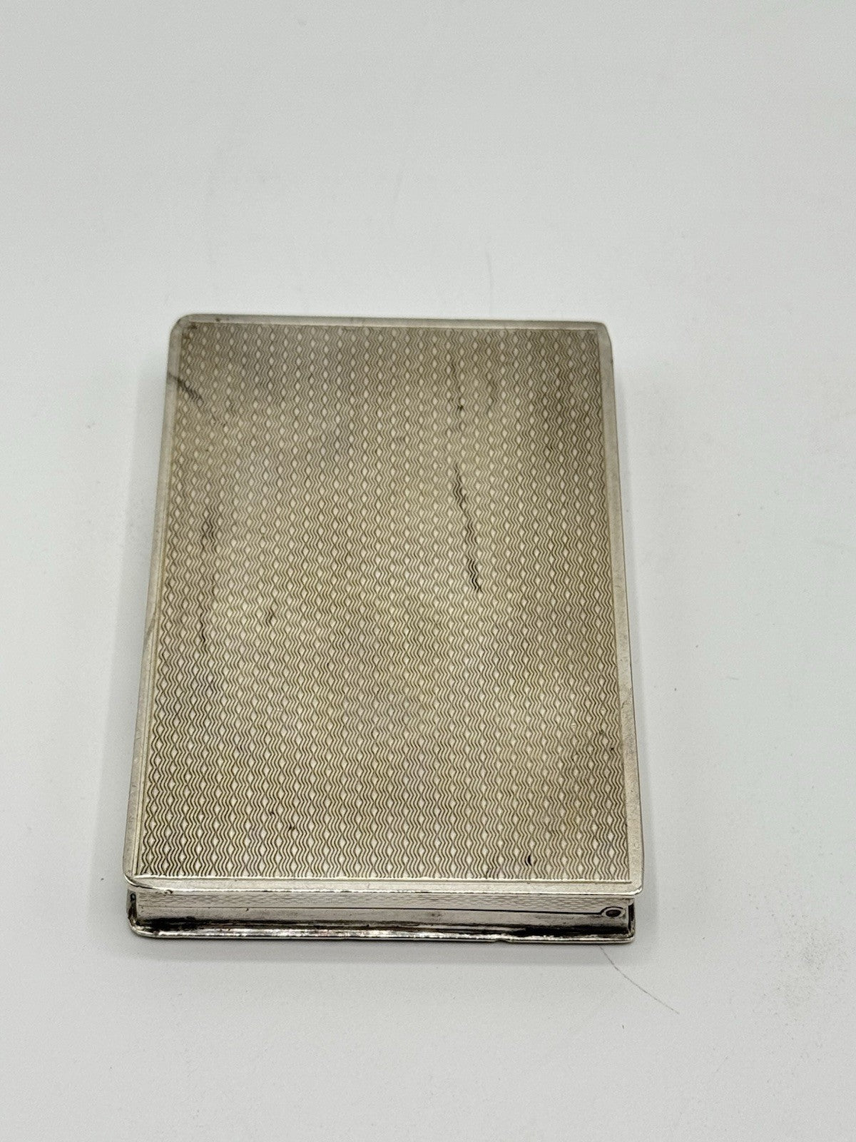 Antique 1920s Art Deco Case Guilloche LAVENDER Gold Wash STERLING Hallmark