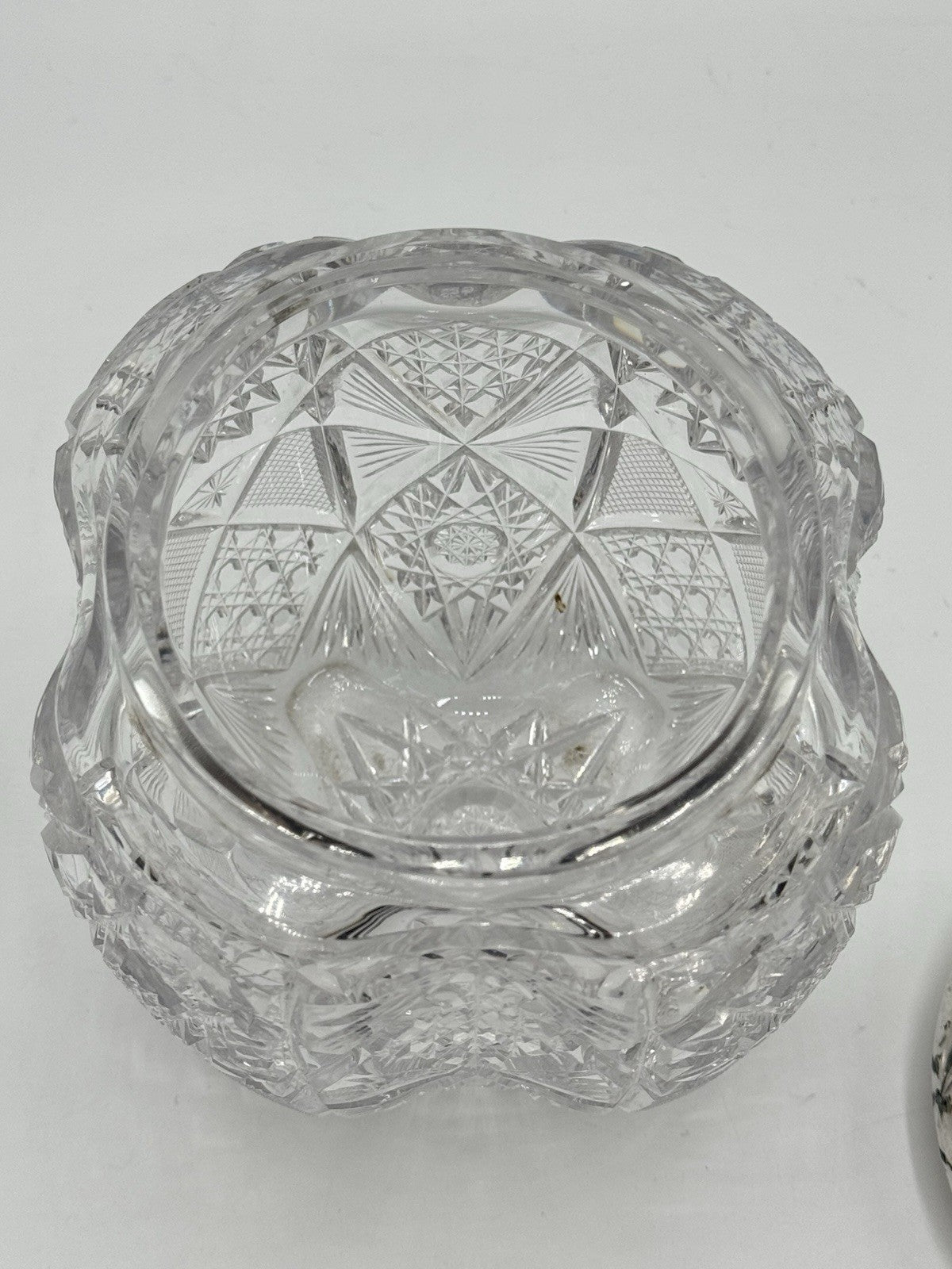 Antique AMERICAN BRILLIANT Sterling Lidded Biscuit Barrel Circa 7.5”h