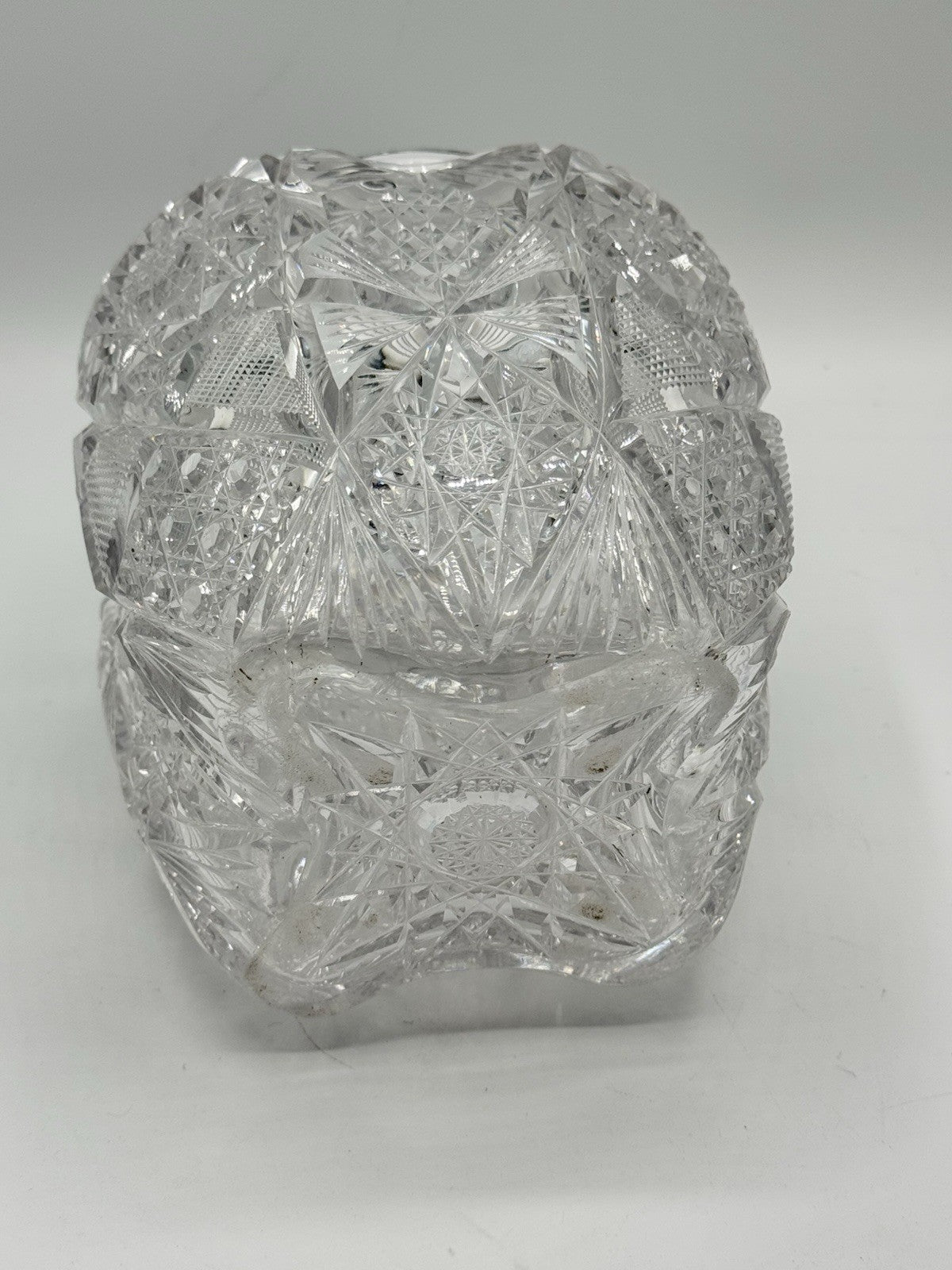 Antique AMERICAN BRILLIANT Sterling Lidded Biscuit Barrel Circa 7.5”h