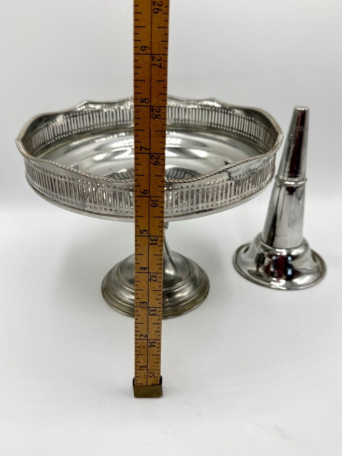 Silverplate EPERGNE 2 Tier Edwardian Style Top Removable Circa 12”h ESTATE FIND