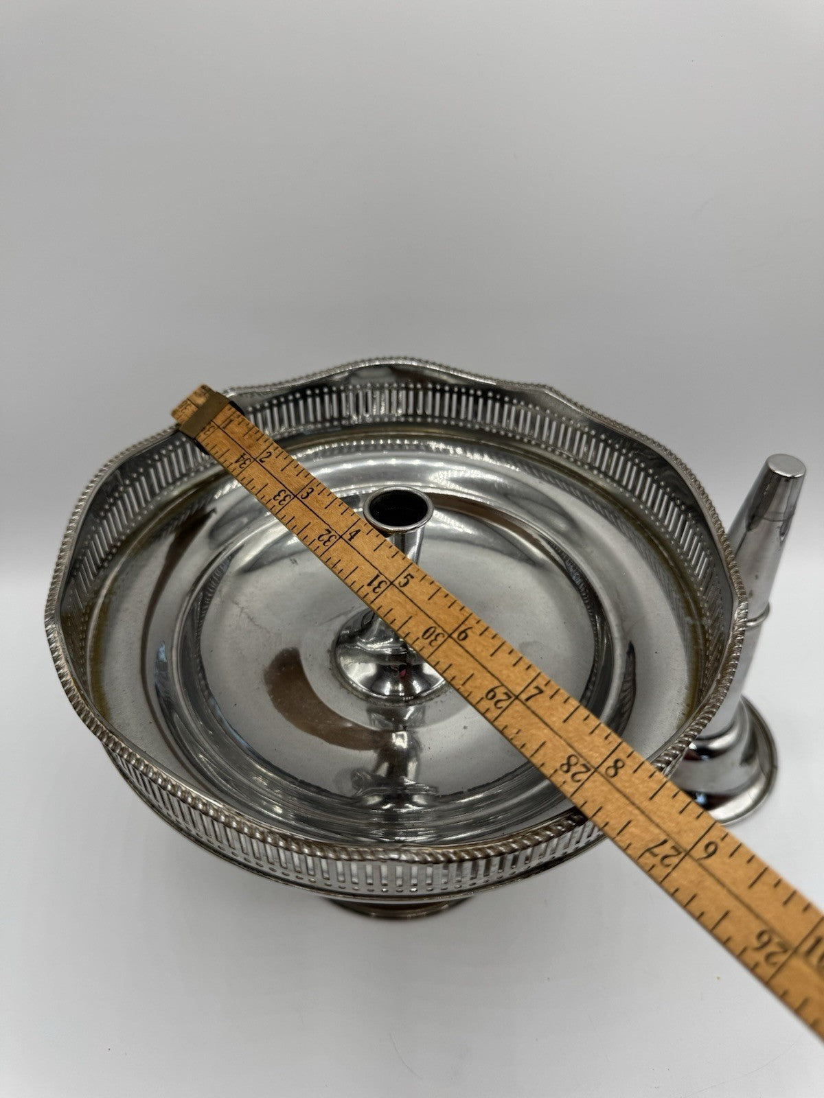Silverplate EPERGNE 2 Tier Edwardian Style Top Removable Circa 12”h ESTATE FIND