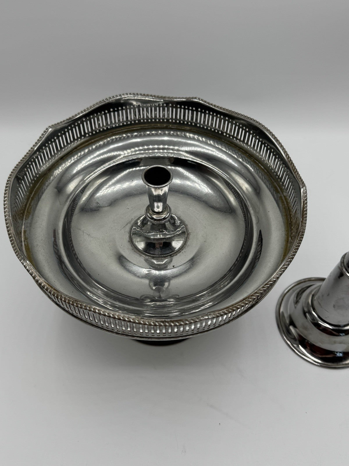 Silverplate EPERGNE 2 Tier Edwardian Style Top Removable Circa 12”h ESTATE FIND