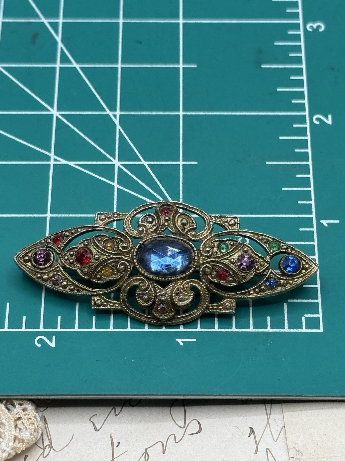 Vintage Czech Style Brooch Rhinestone Edwardian Style ESTATE FIND