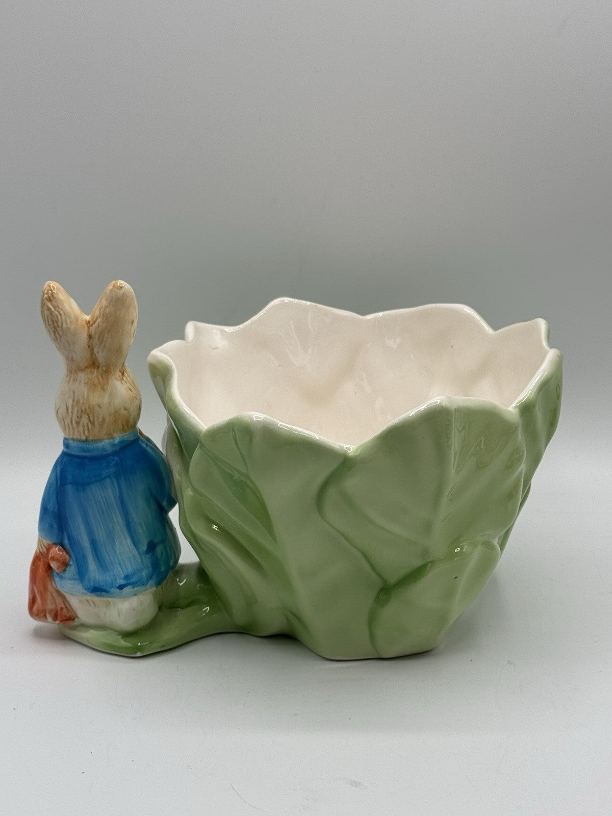 VINTAGE Teleflora 1998 Peter Rabbit Beatrix Potter Green Cabbage Planter Dish