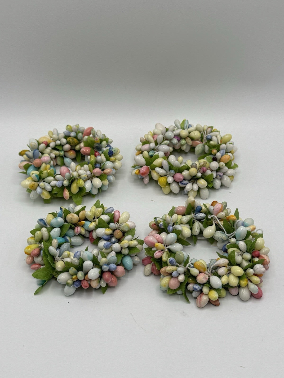 Vintage 4 Easter Candle Rings Pastels Easter Egg Design ESTATE FIND
