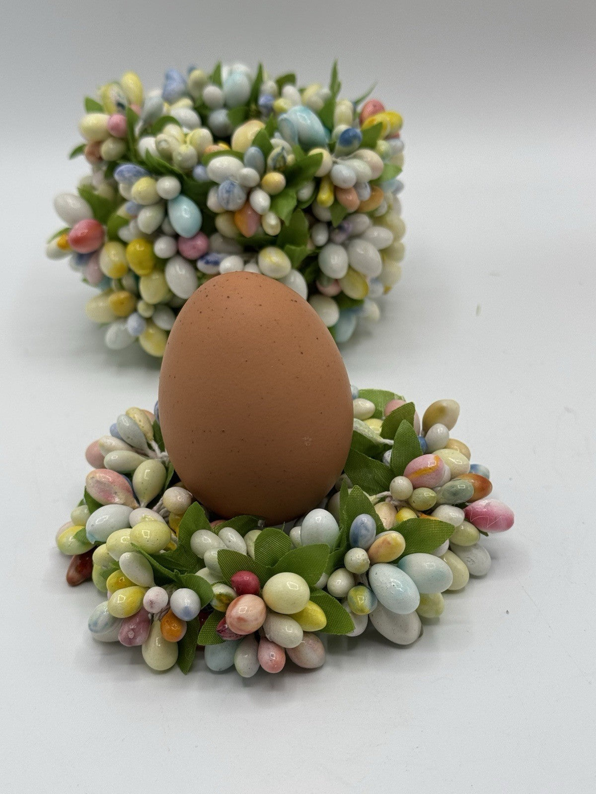Vintage 4 Easter Candle Rings Pastels Easter Egg Design ESTATE FIND