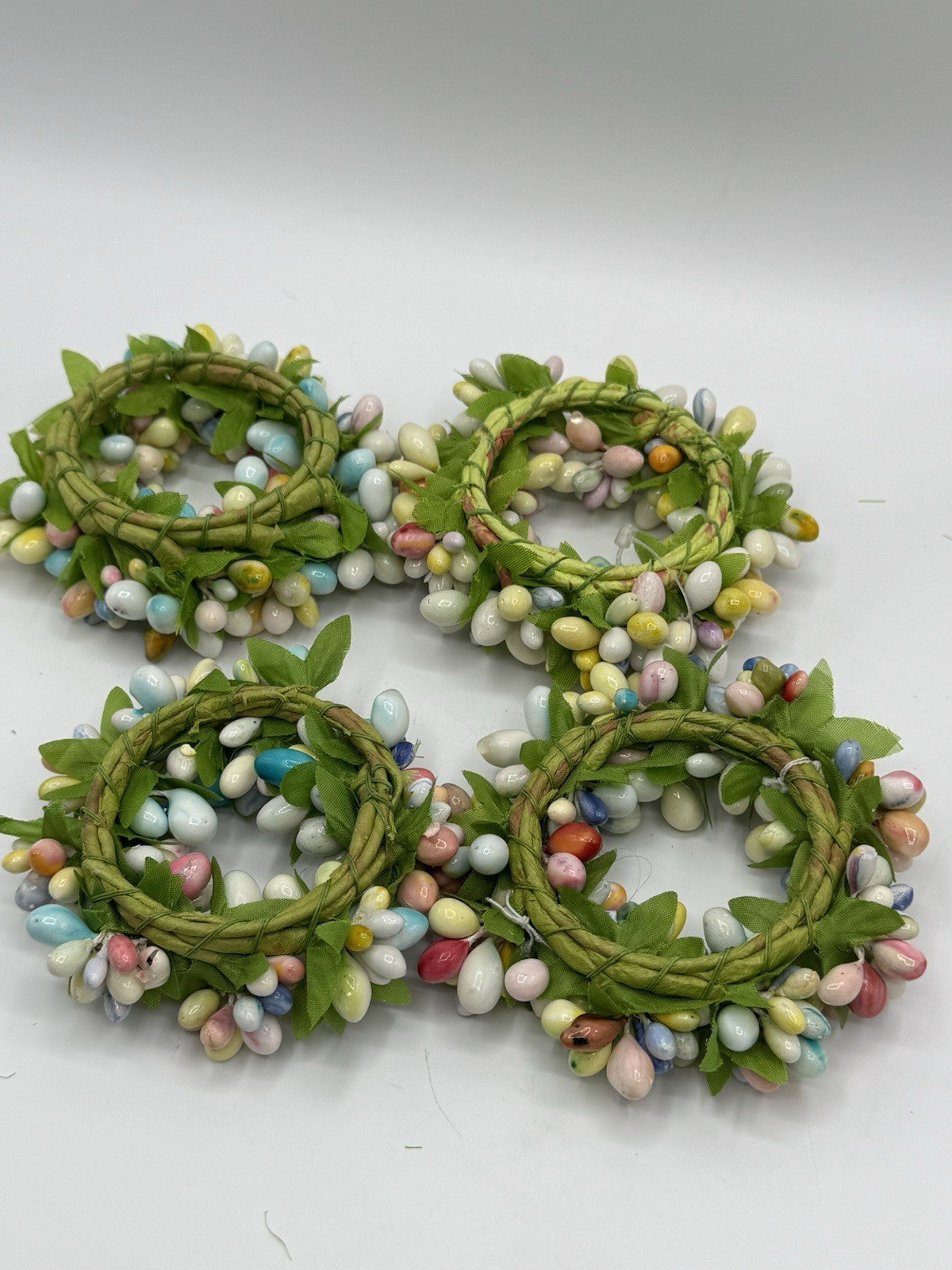 Vintage 4 Easter Candle Rings Pastels Easter Egg Design ESTATE FIND