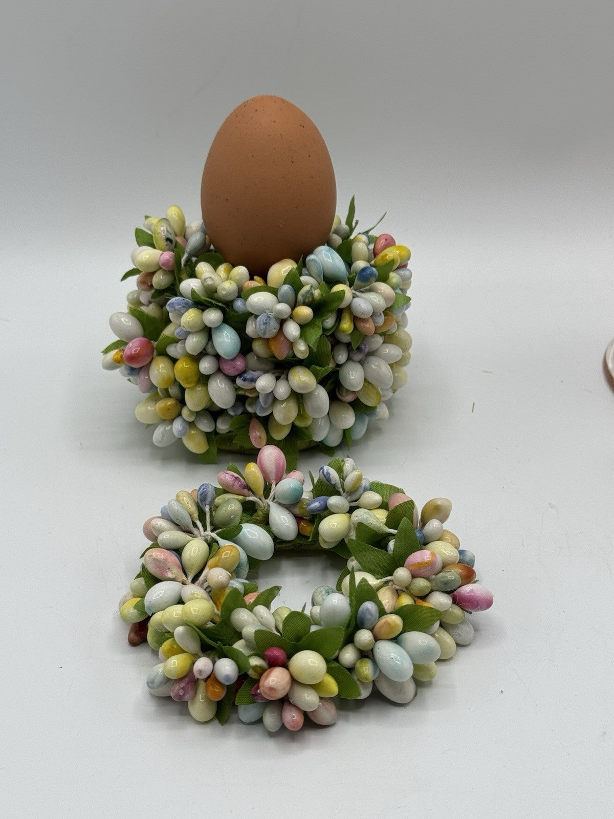 Vintage 4 Easter Candle Rings Pastels Easter Egg Design ESTATE FIND