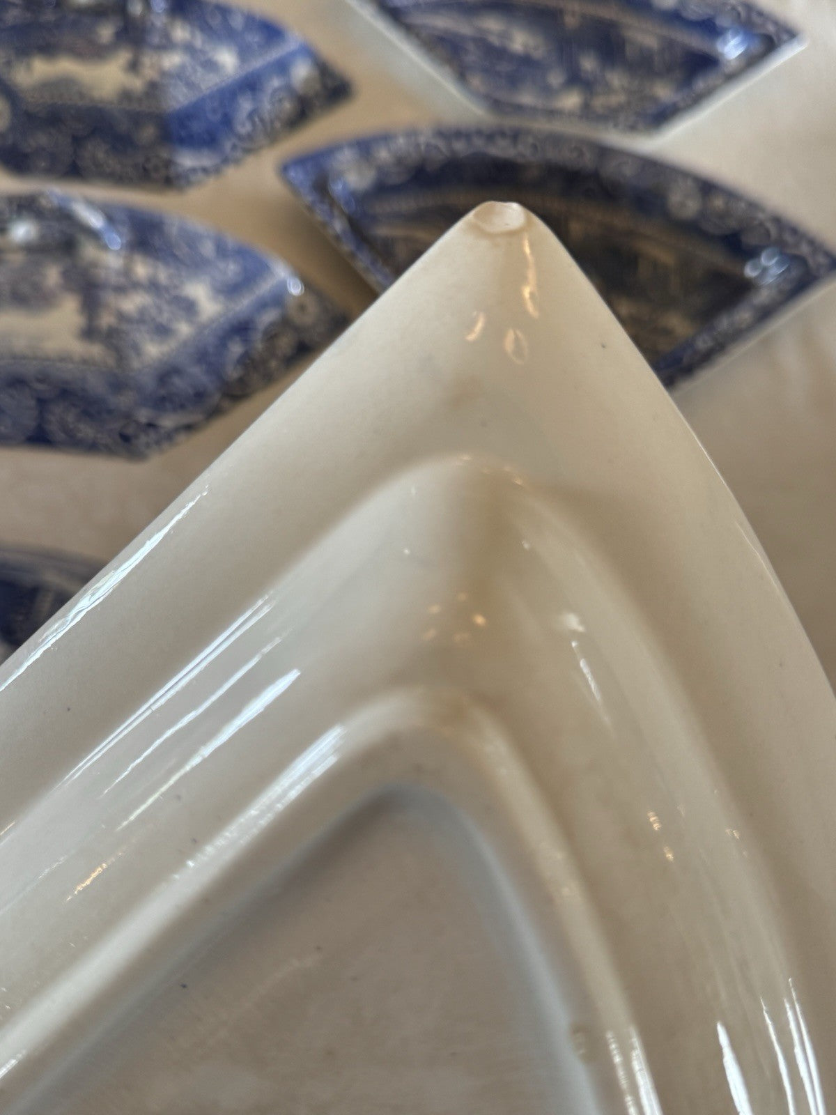 8 Piece CANTERBURY WR Midwinter ANTIQUE Serving Set Blue Transferware
