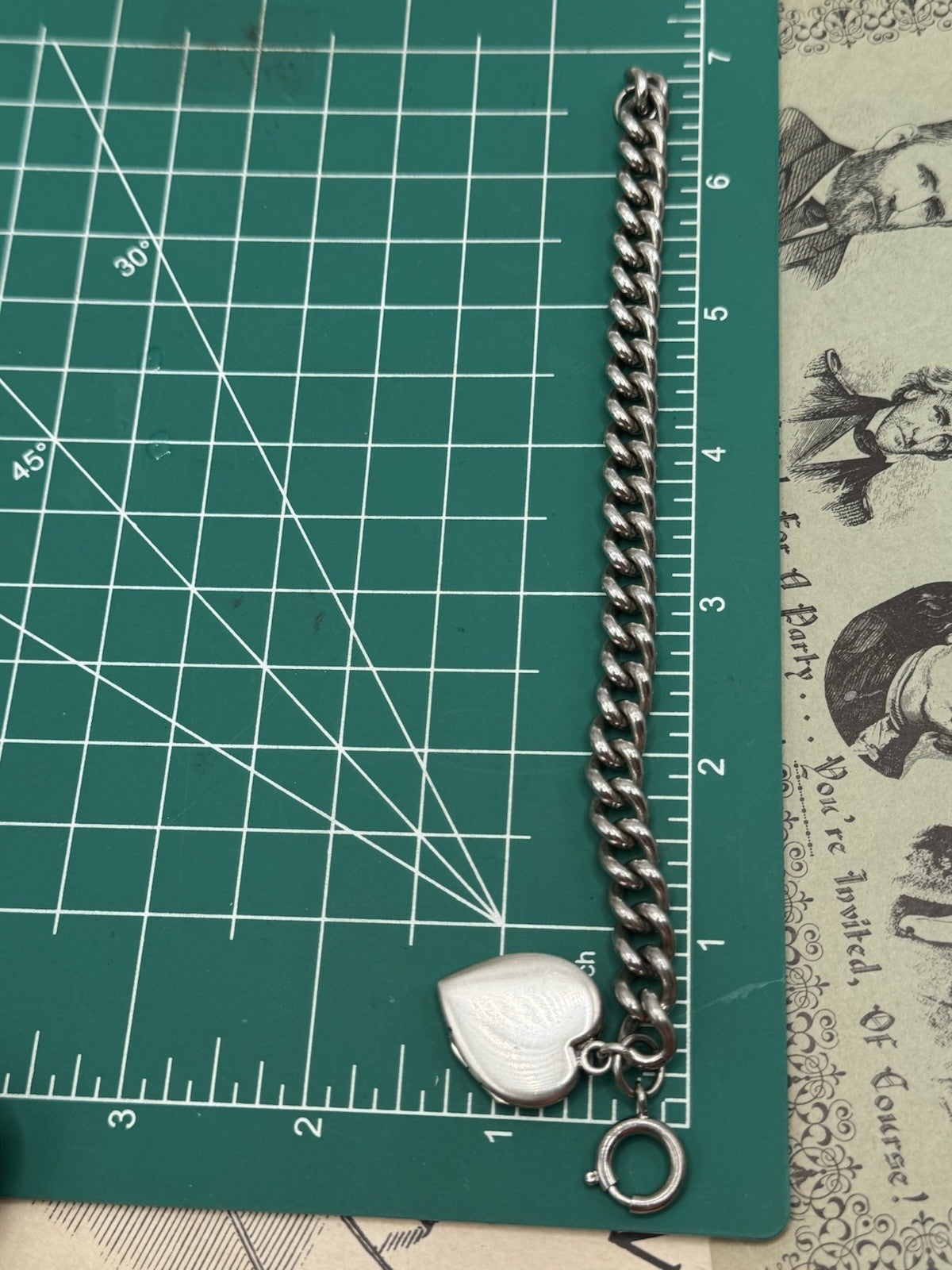 Vintage Silverplate Bracelet With Heart Locket