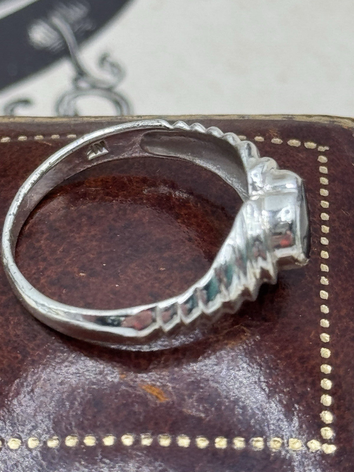 Sterling Silver BLACK ONYX Heart Ring Size 7.75