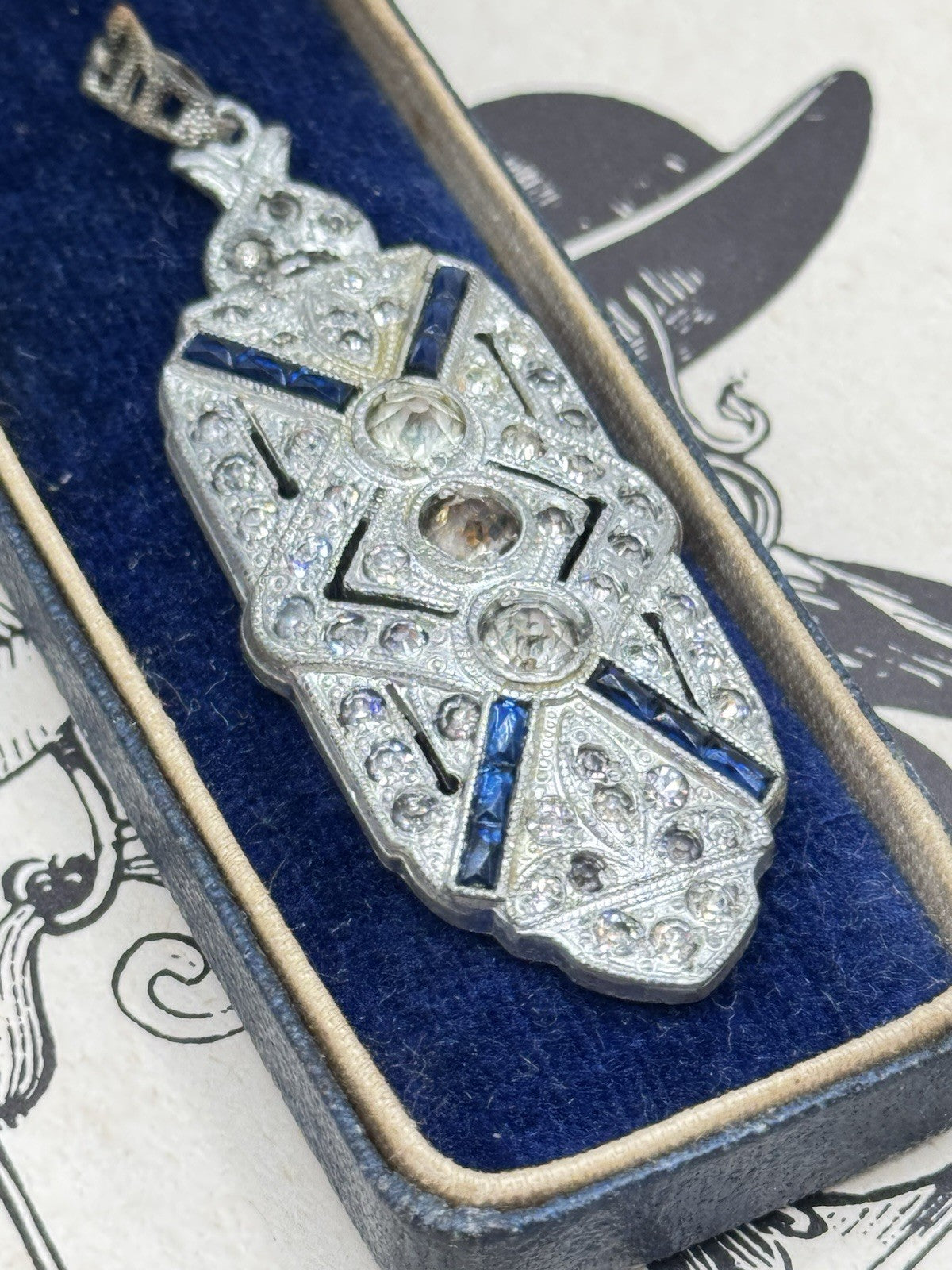 Art Deco Rhinestone Pendant Antique AS IS‼️