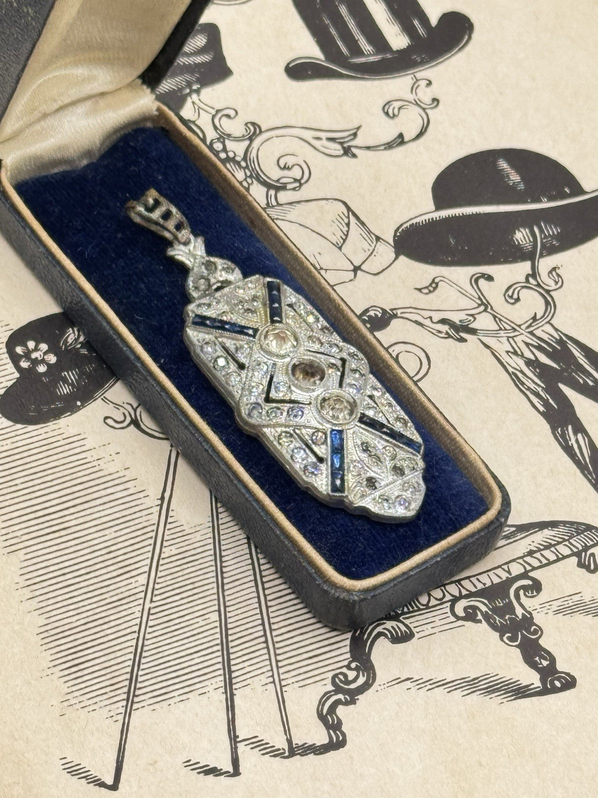 Art Deco Rhinestone Pendant Antique AS IS‼️