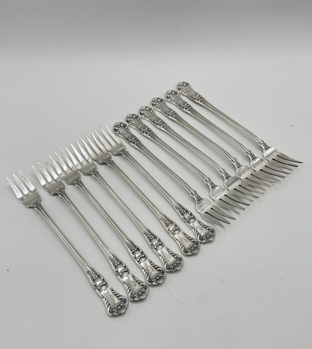 Set of 12 ANTIQUE Cocktail Forks Gorham RICHMOND 1897 Monogram D RARE‼️