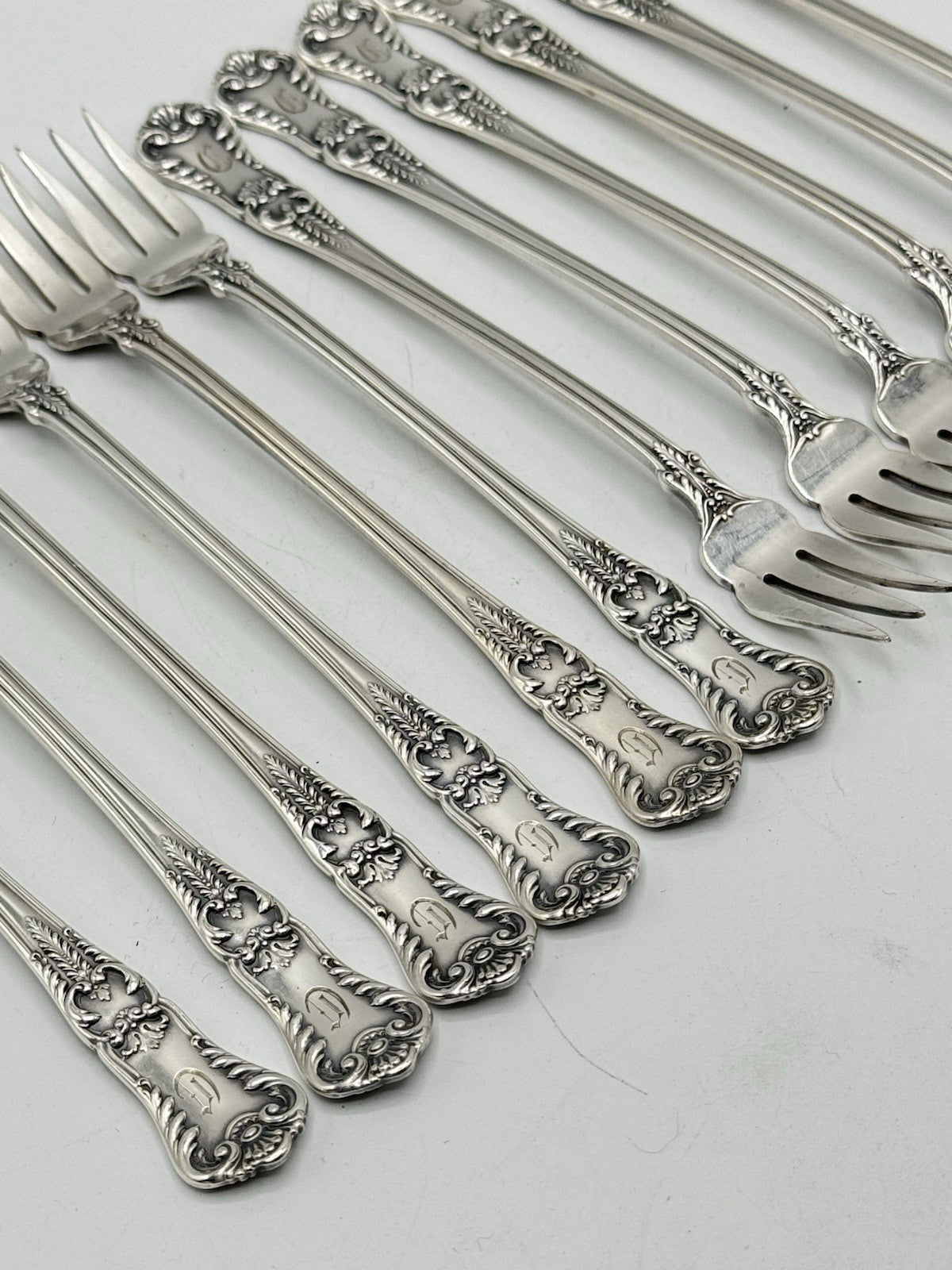Set of 12 ANTIQUE Cocktail Forks Gorham RICHMOND 1897 Monogram D RARE‼️